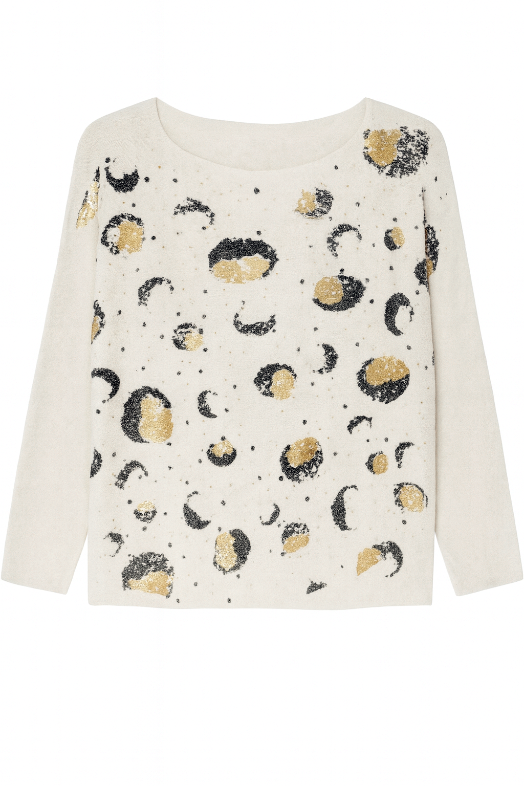 Foil circles print sweater