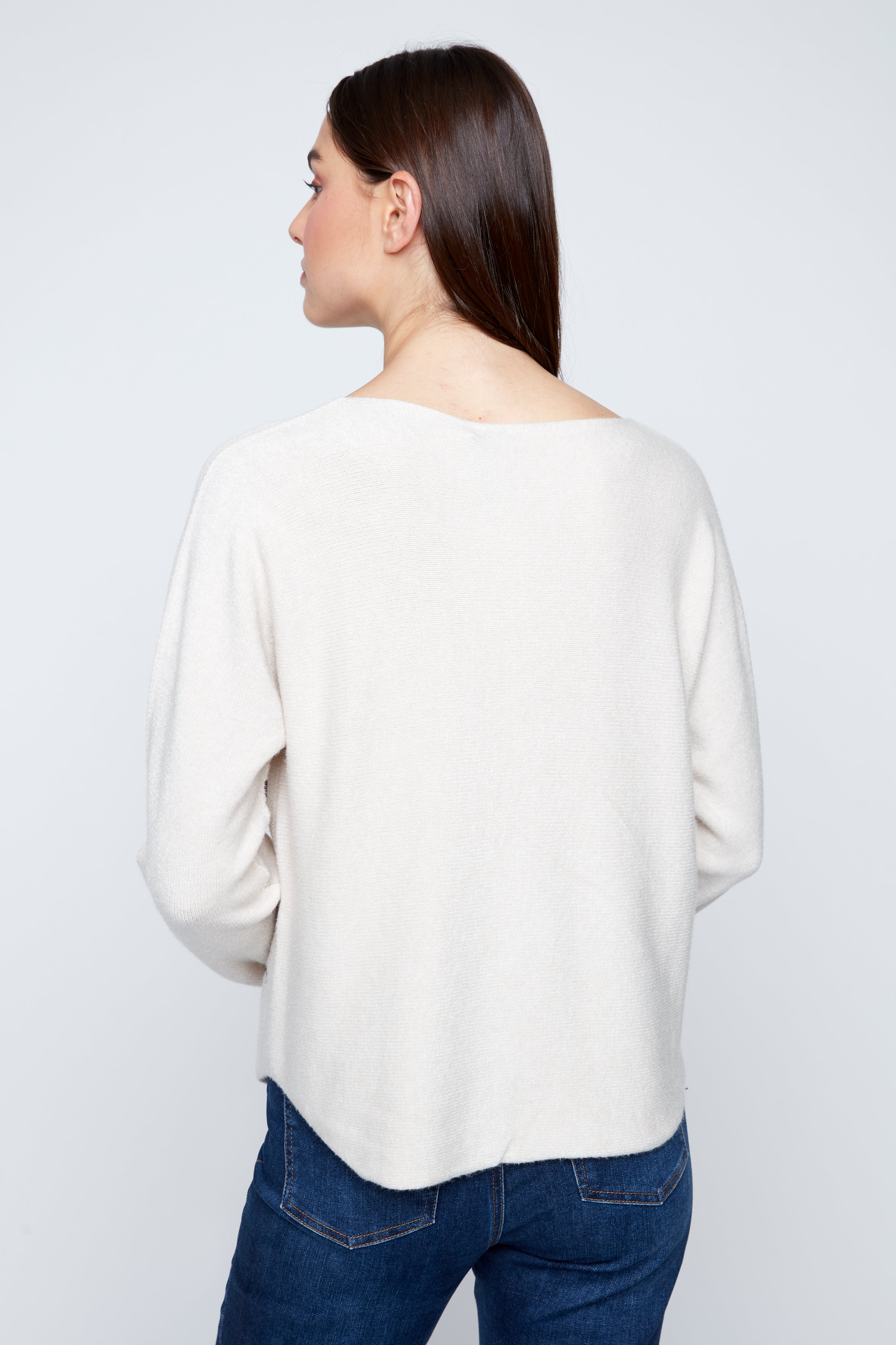 Foil circles print sweater