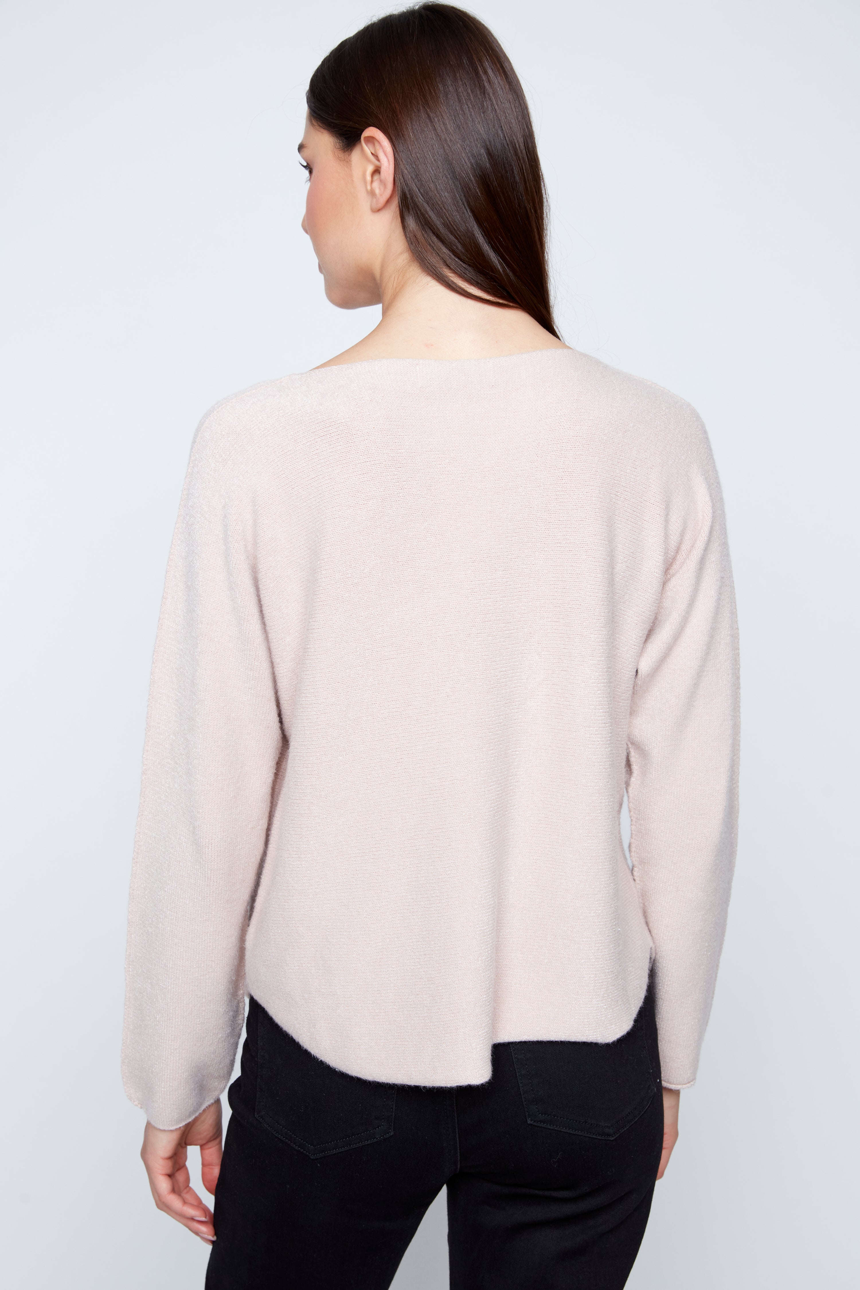 Foil leaves print sweater