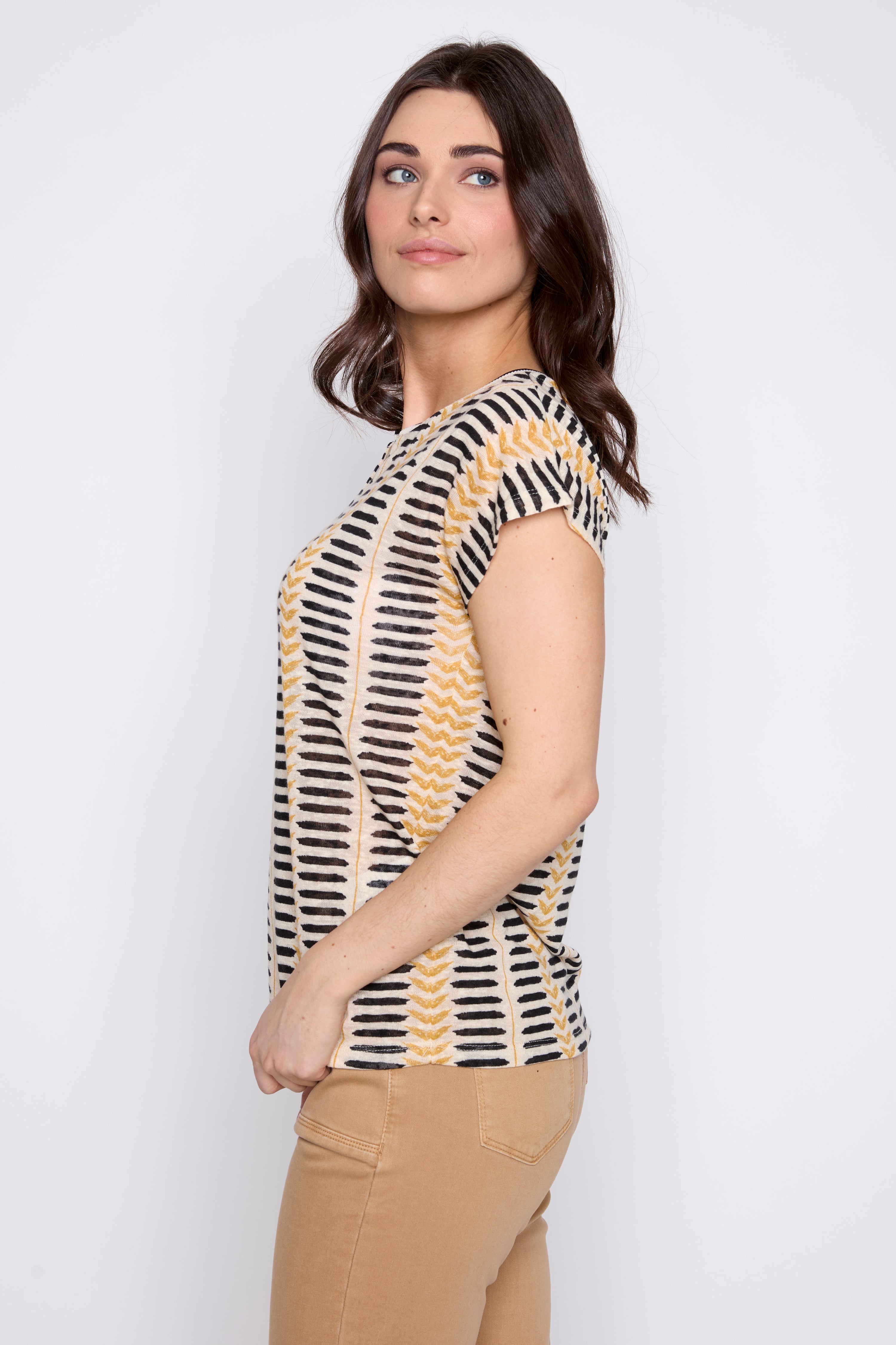 Printed soft knit top