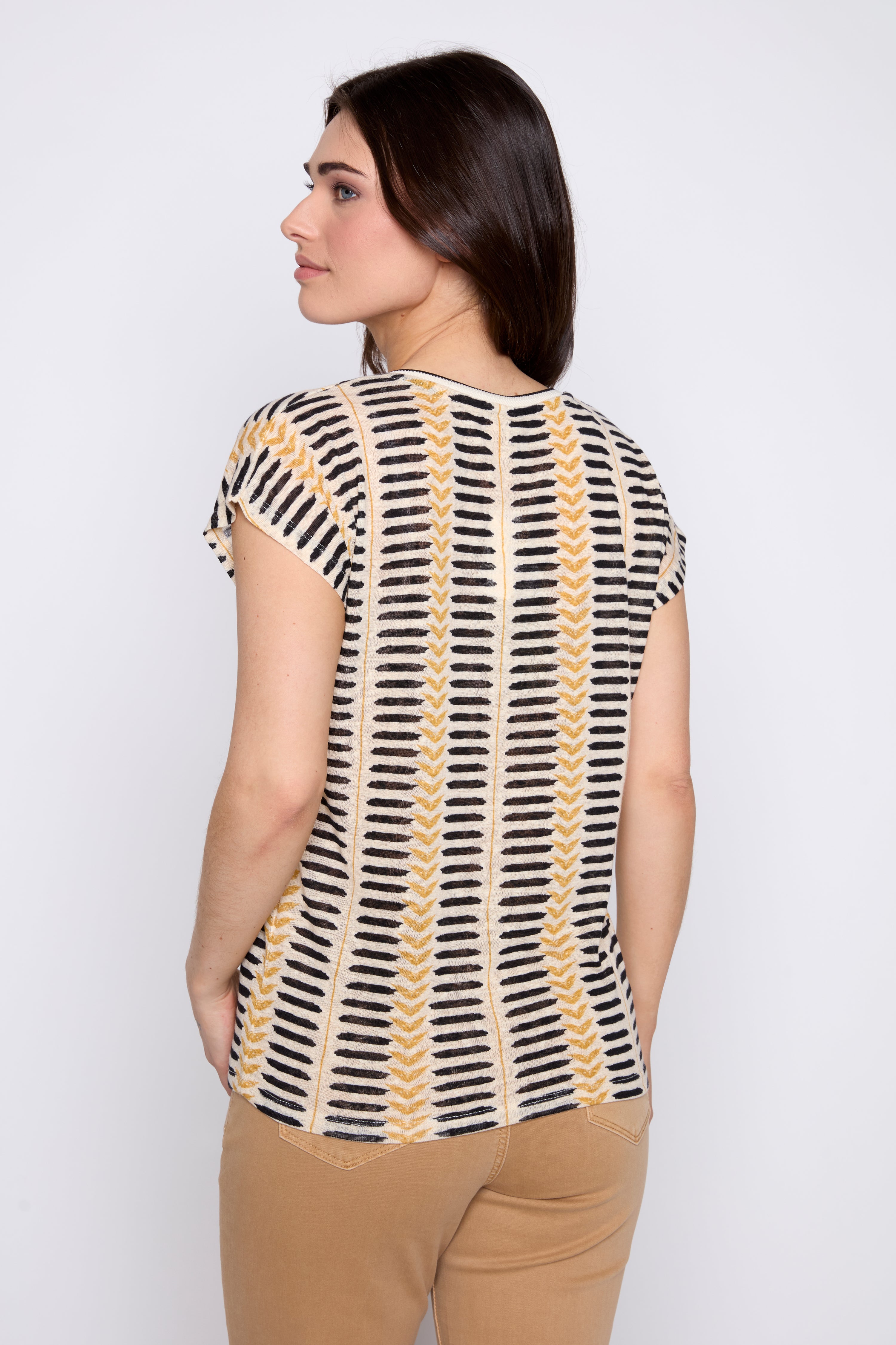 Printed soft knit top