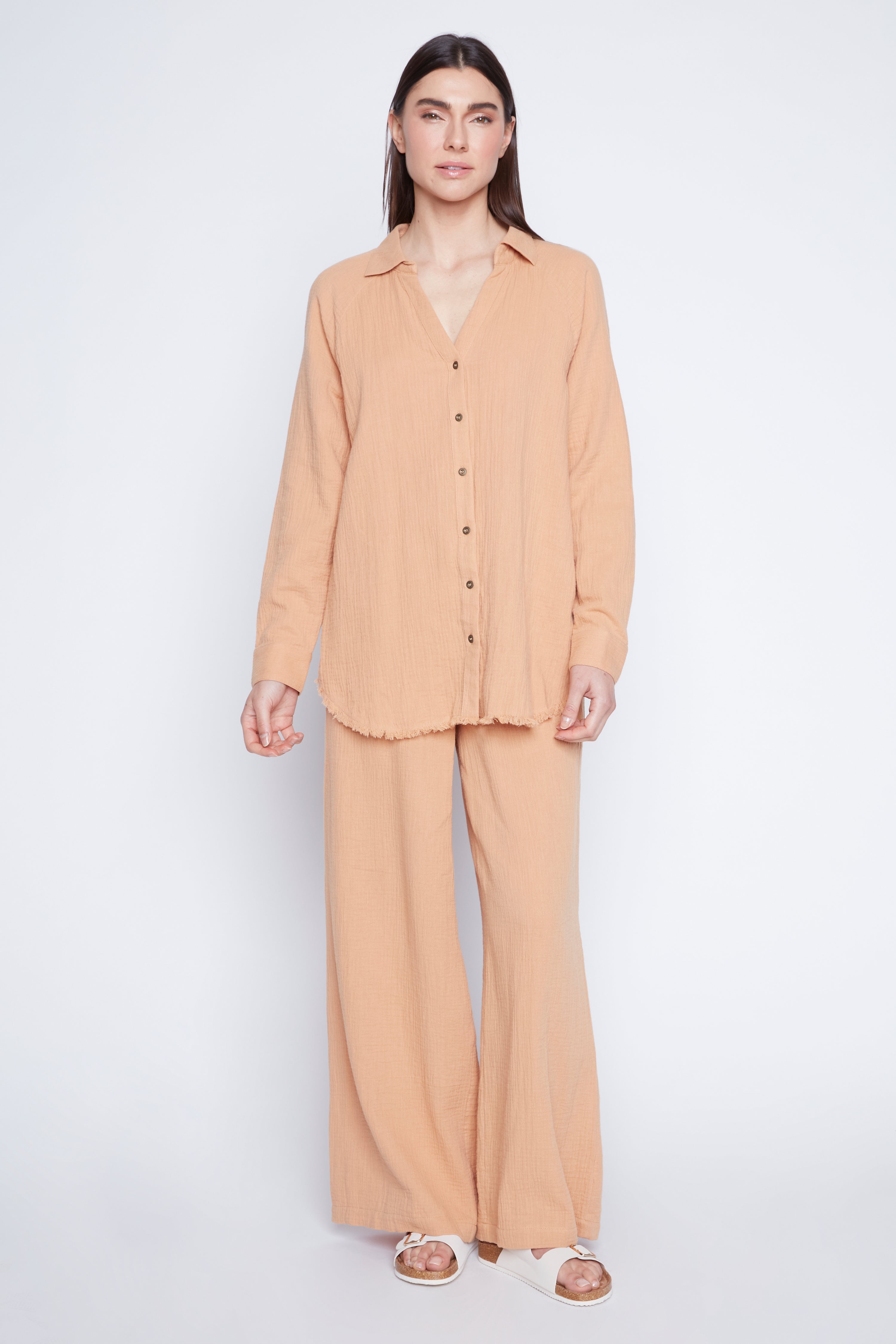 La blouse en coton froissé