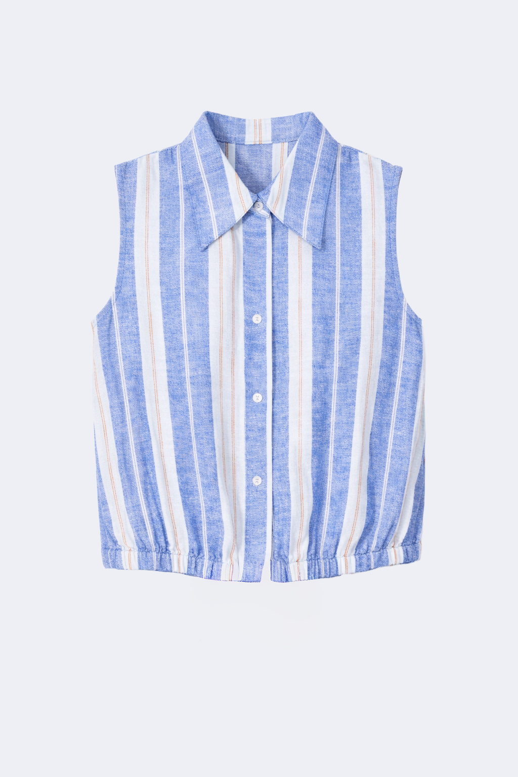 La blouse en mélange de lin à rayures