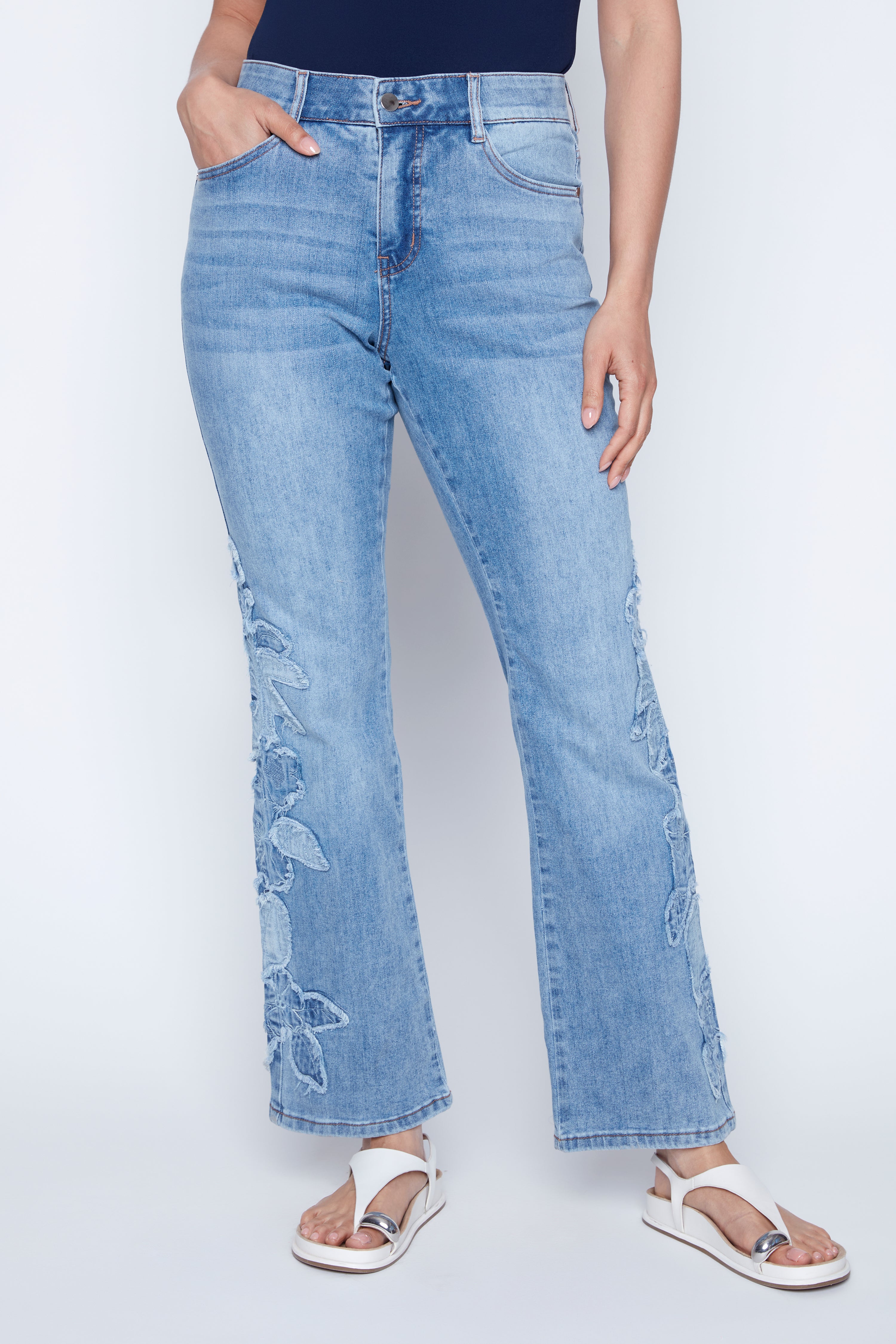 Sophia floral applique jean