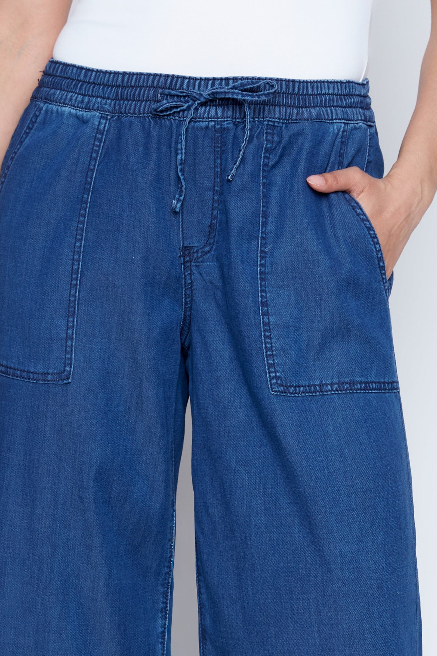 Lyocell wide leg capri