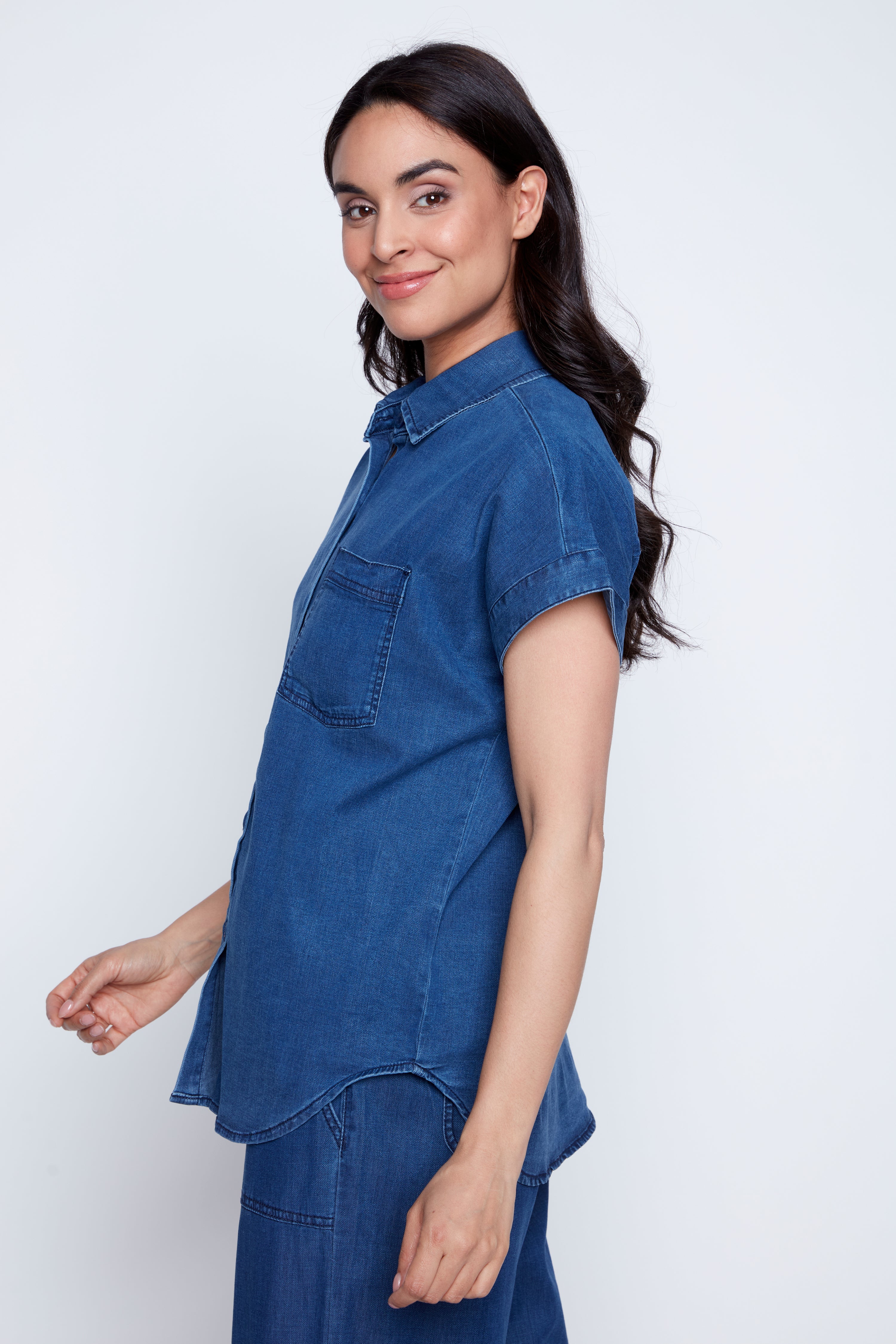 Lyocell button front shirt