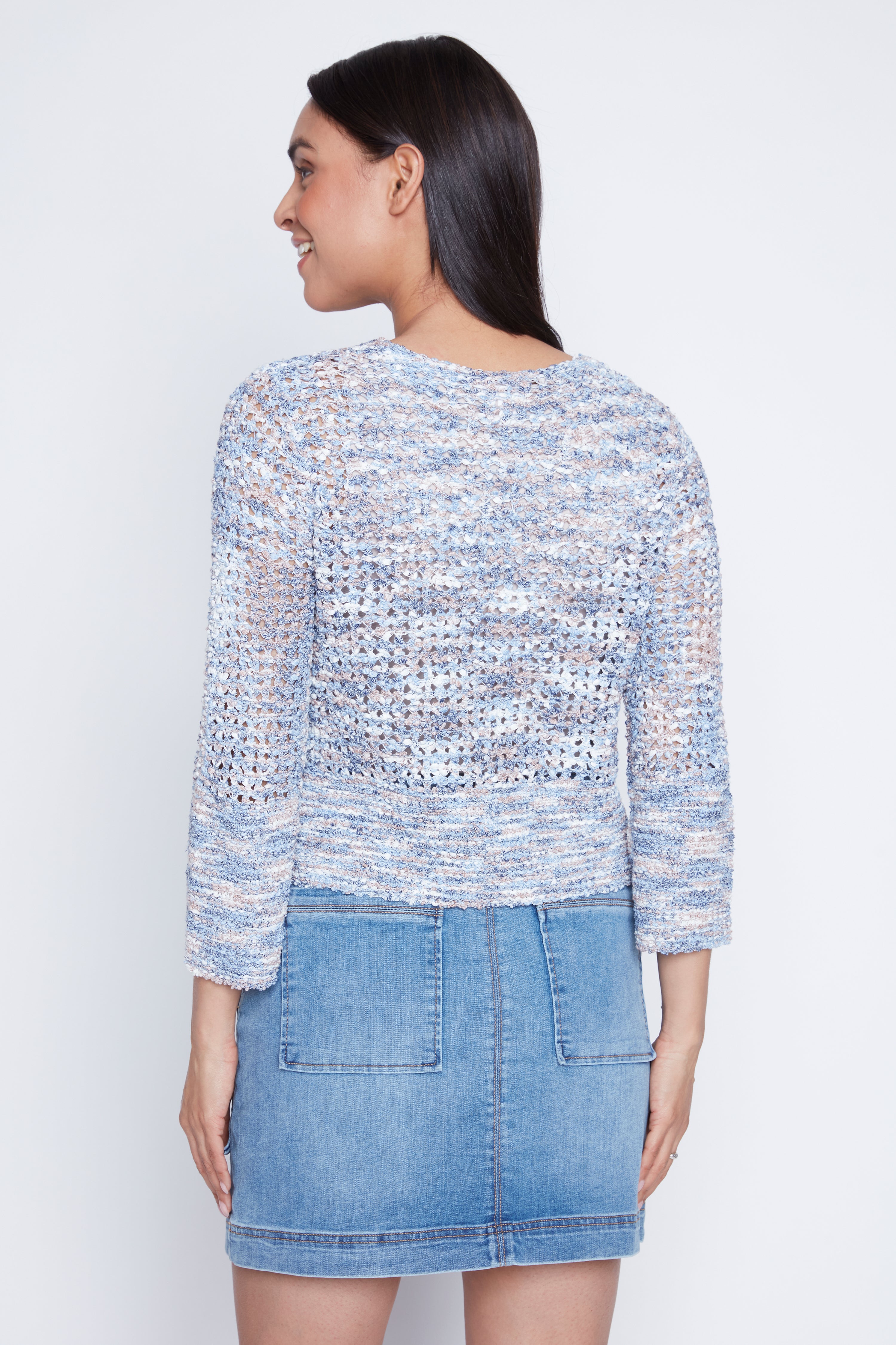 Bell sleeve crochet sweater