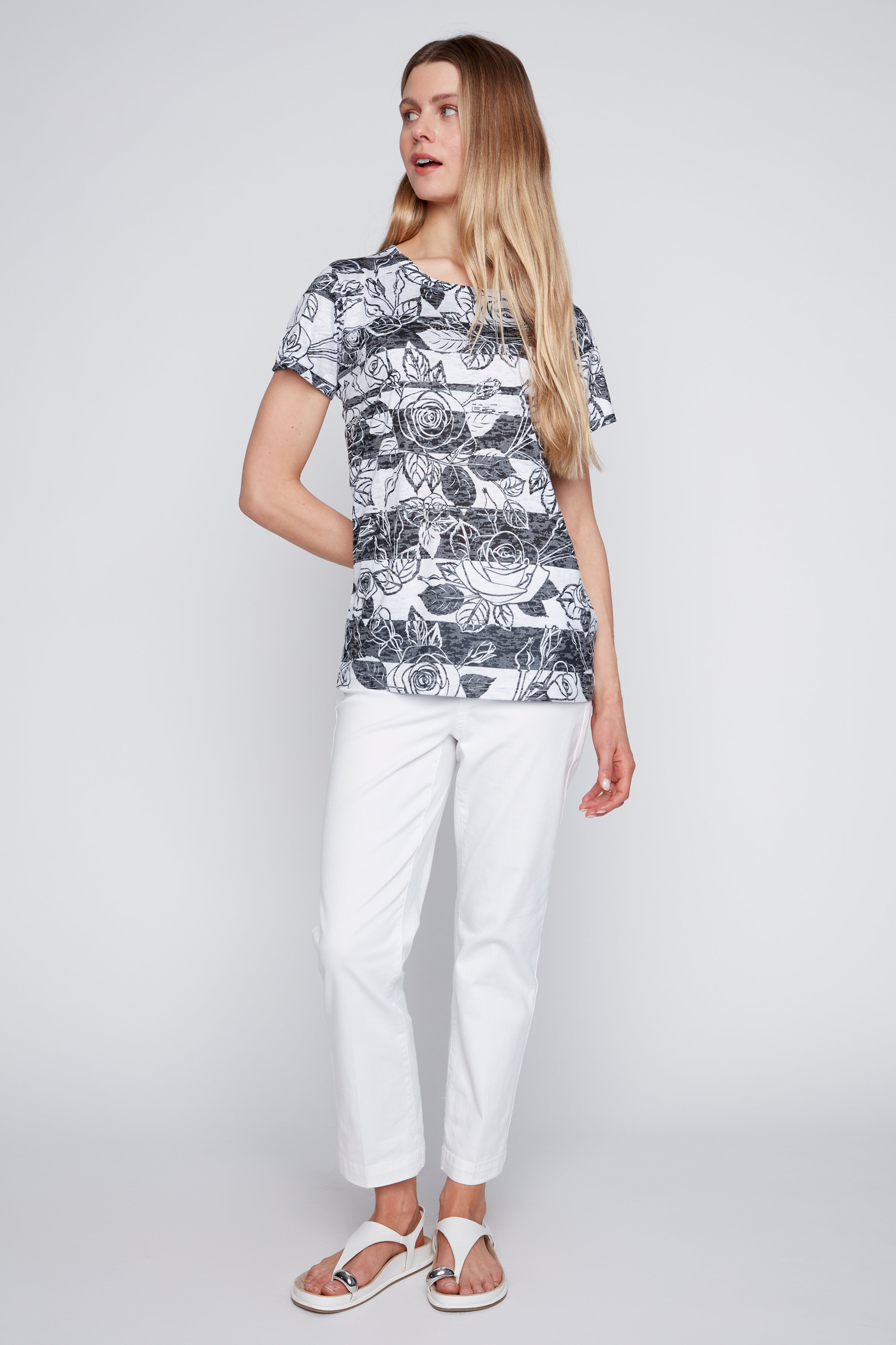 Le t-shirt imprimé rose dévoré