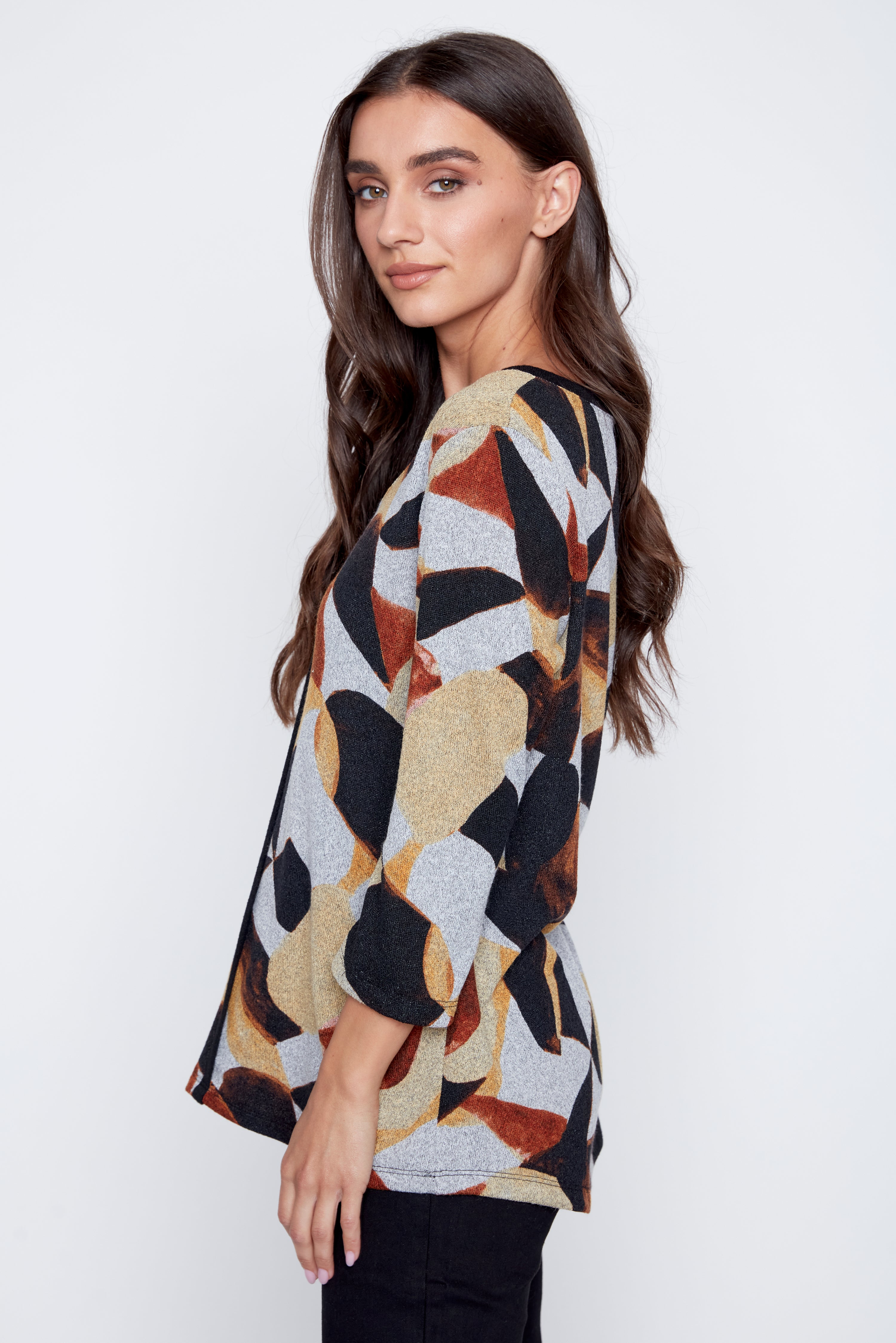 Abstract design knit top