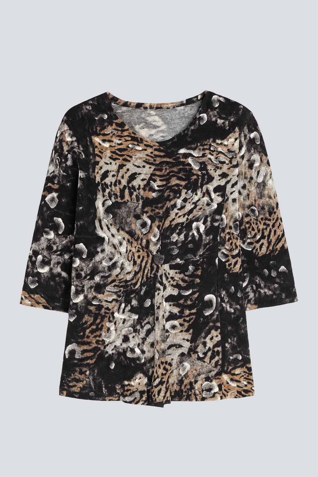 Printed front pleat detail top