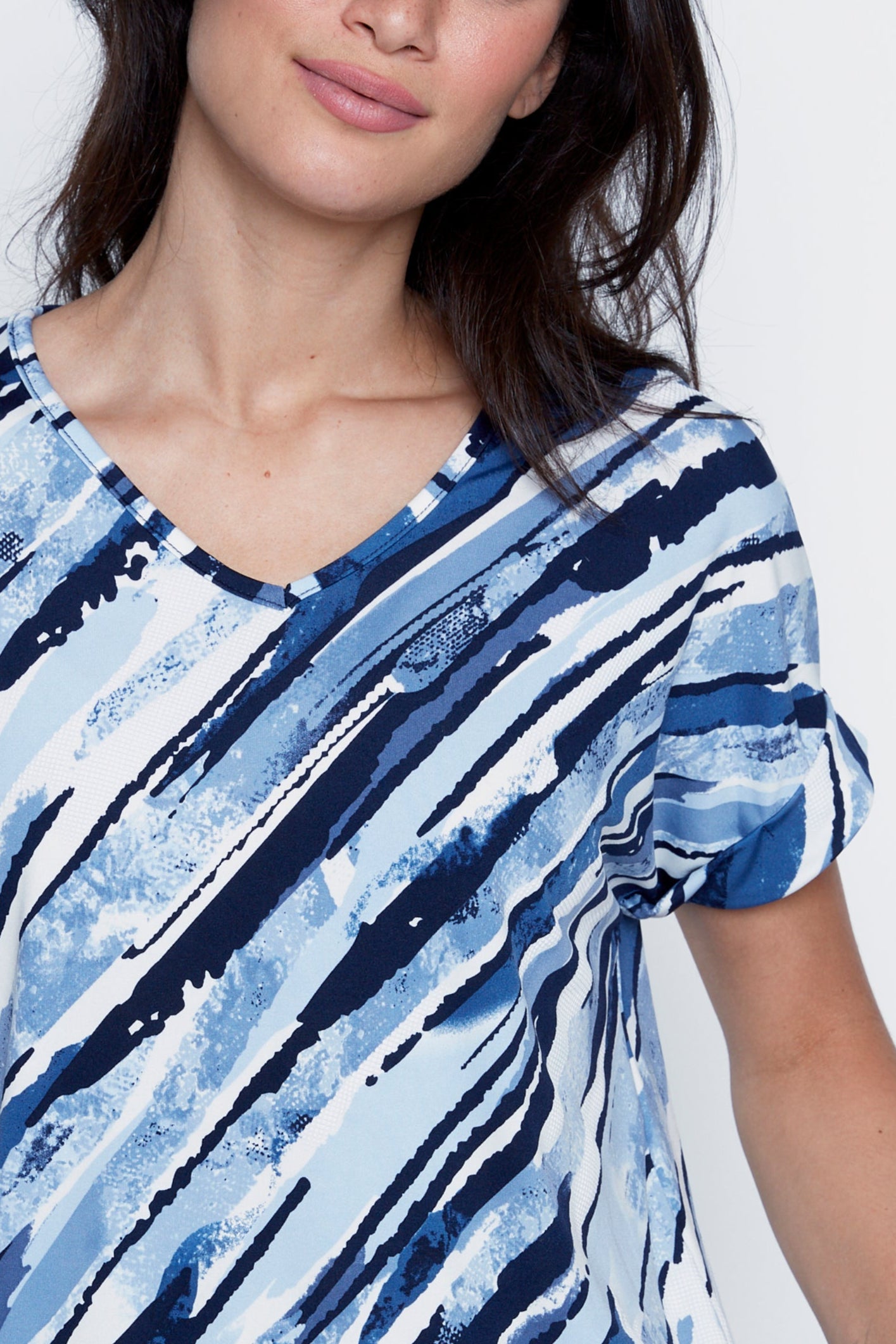 Drawstring detail print top