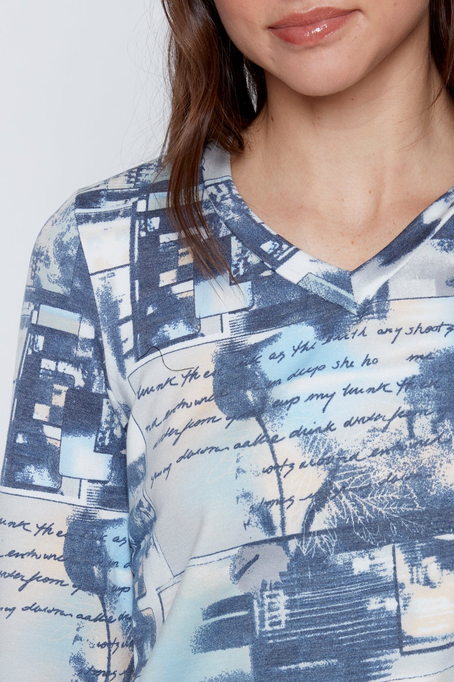 Printed french terry top