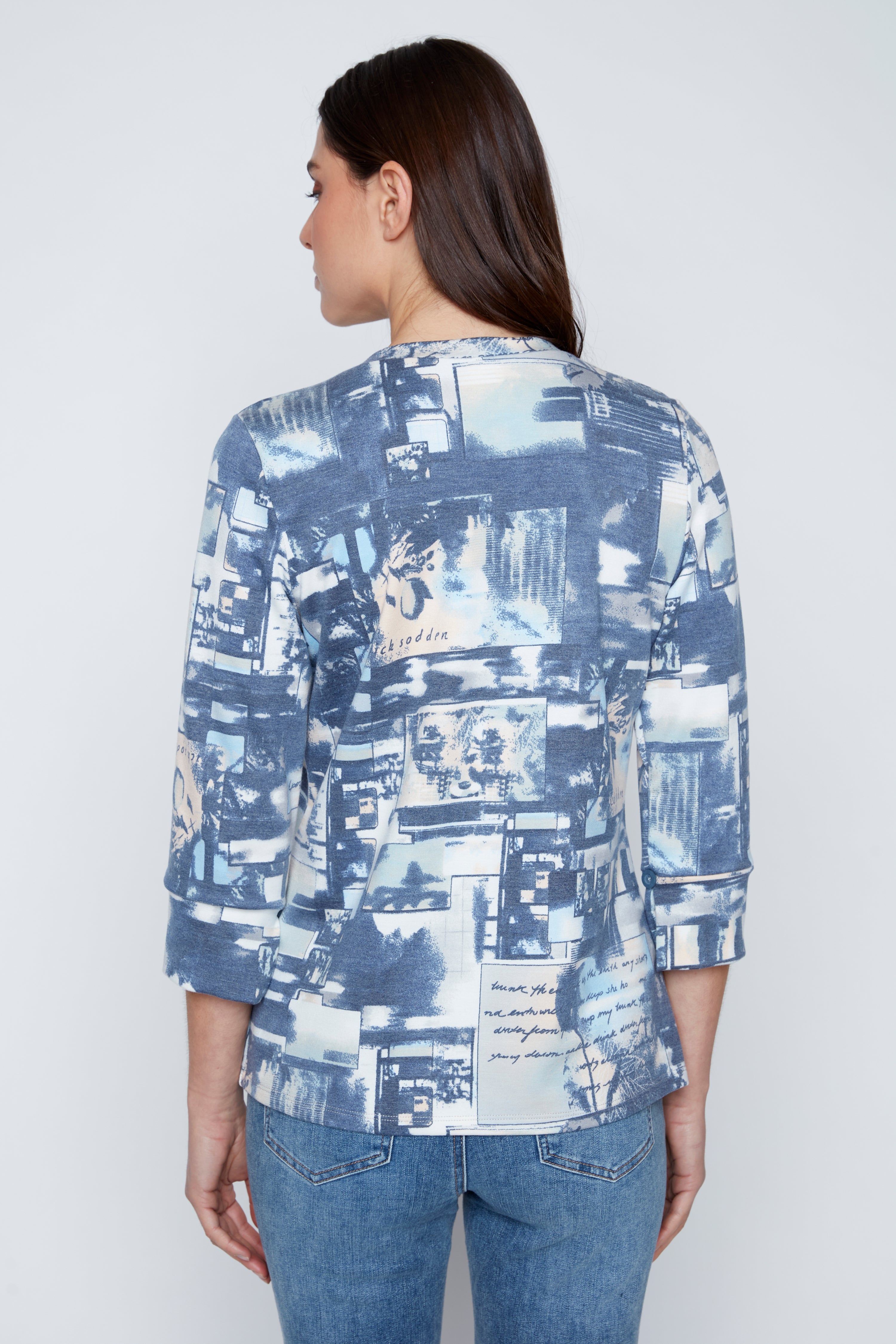 Printed french terry top