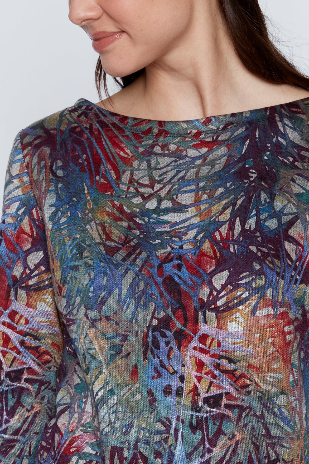 Printed double knit top