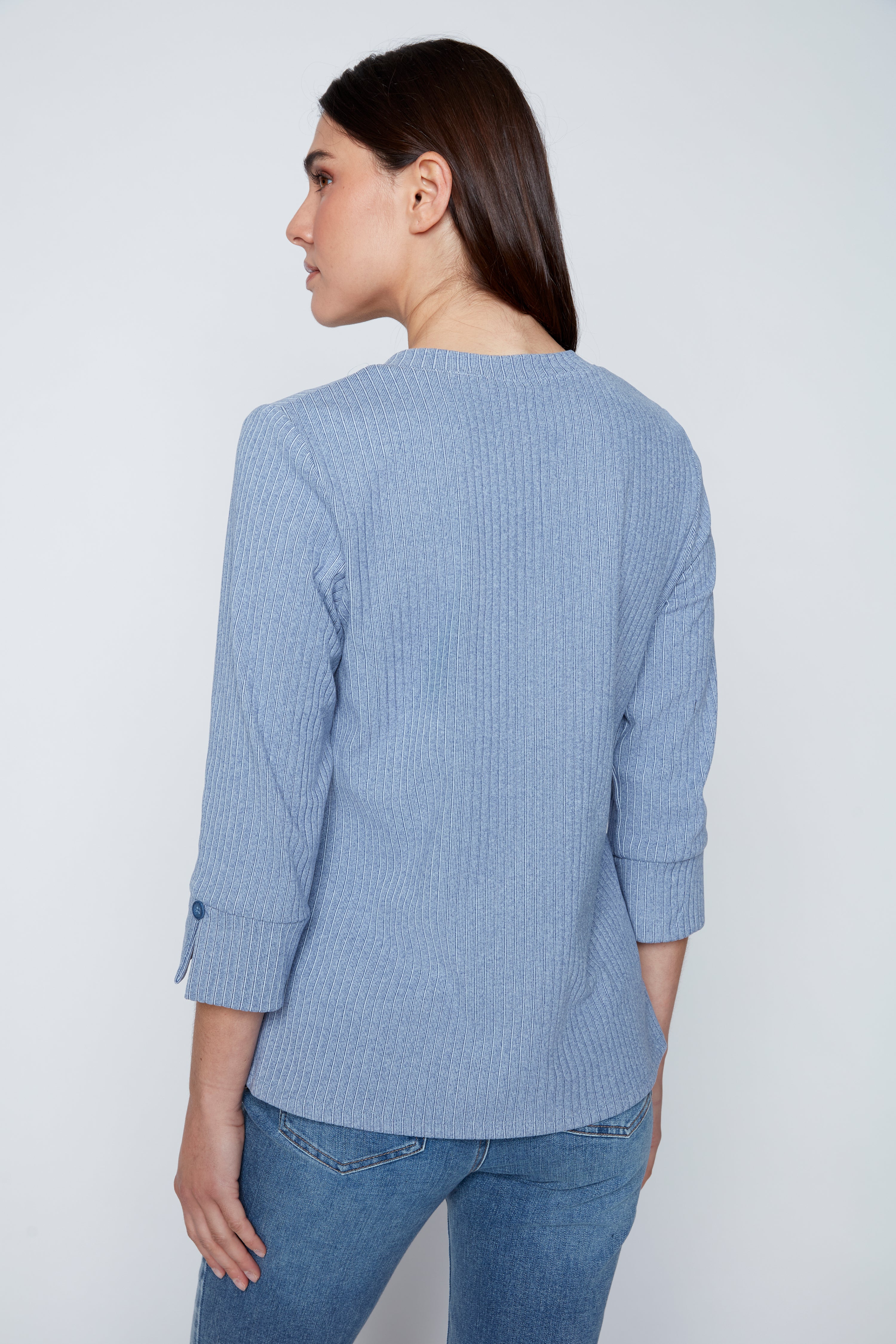 Solid rib knit top