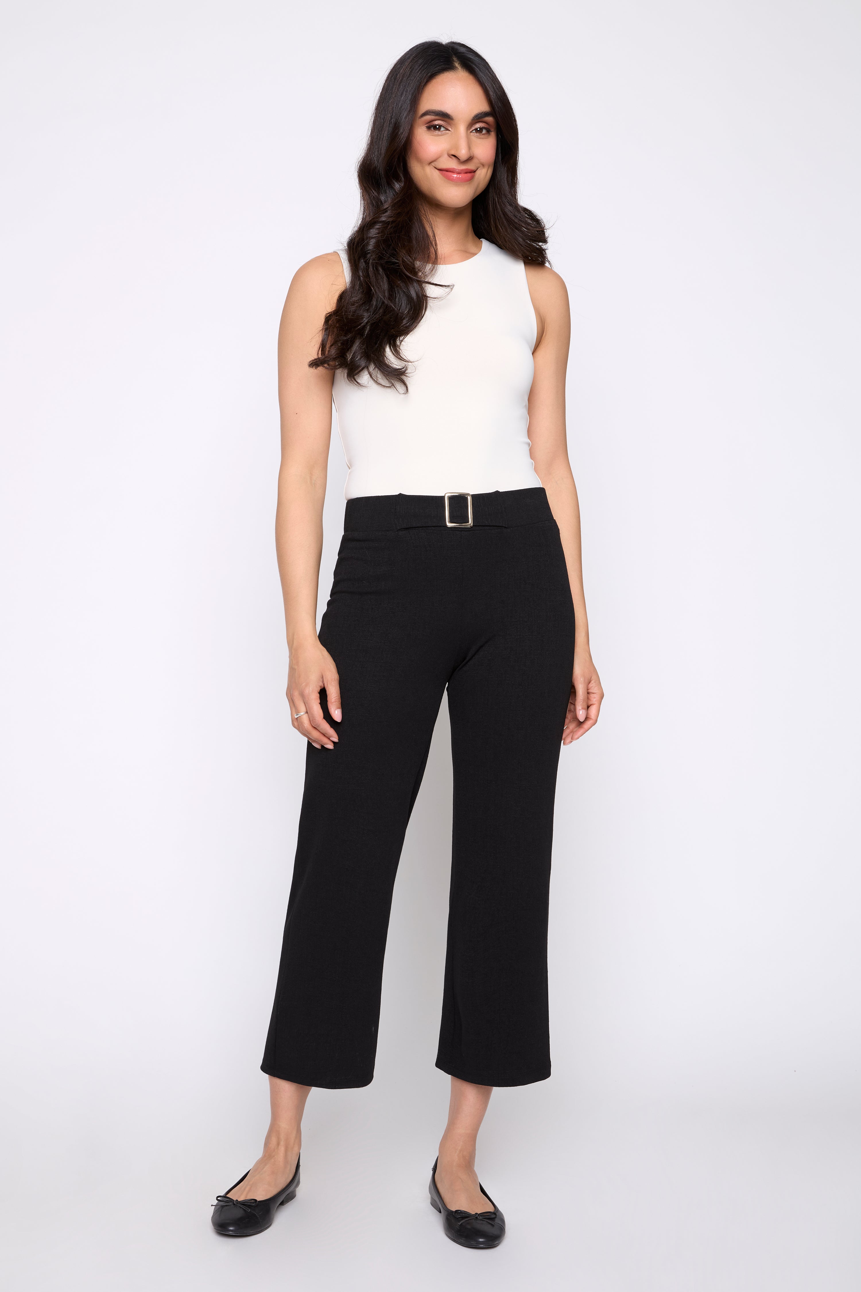 Crinkle pant with buckle