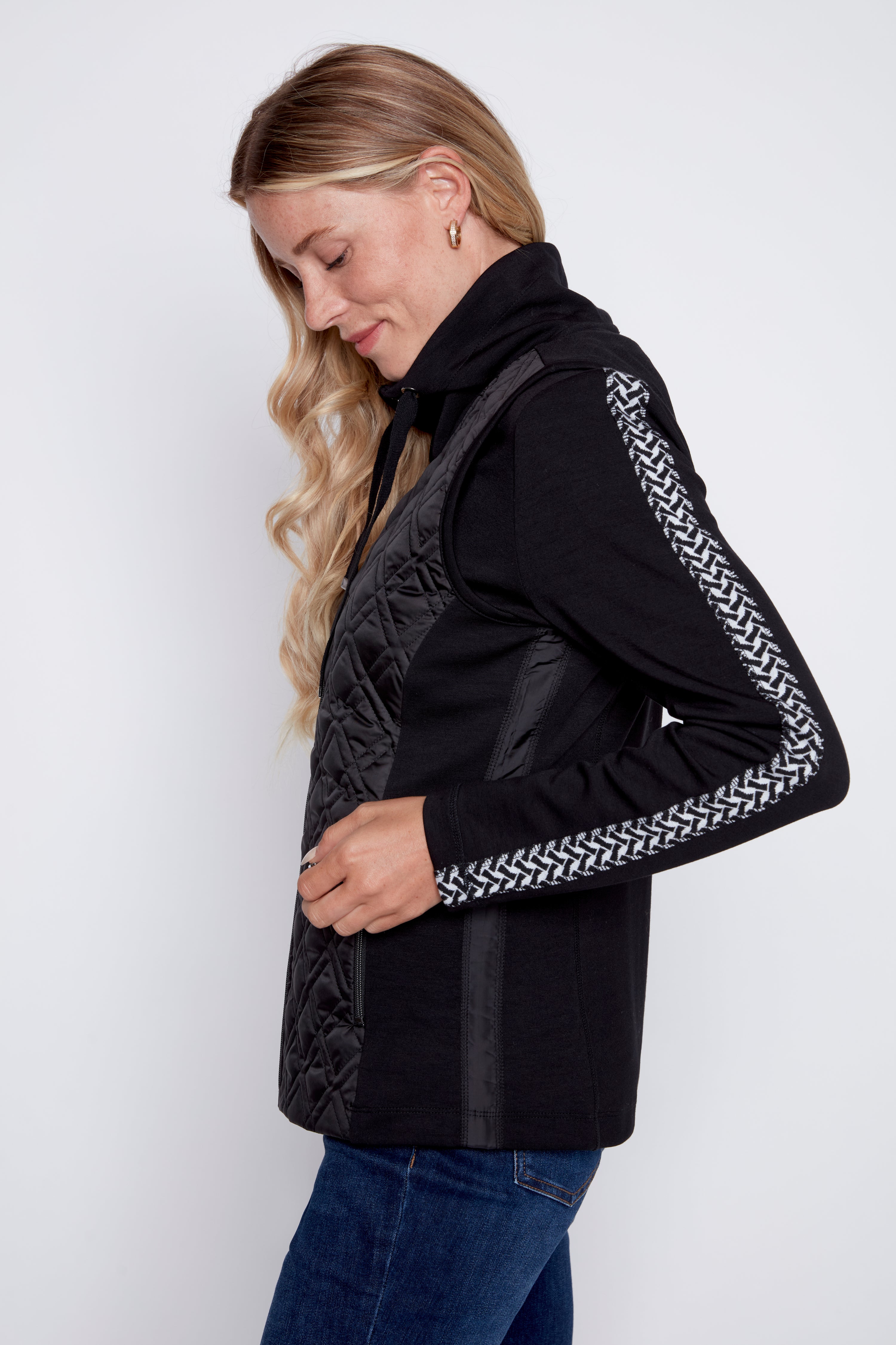 Knit combo vest