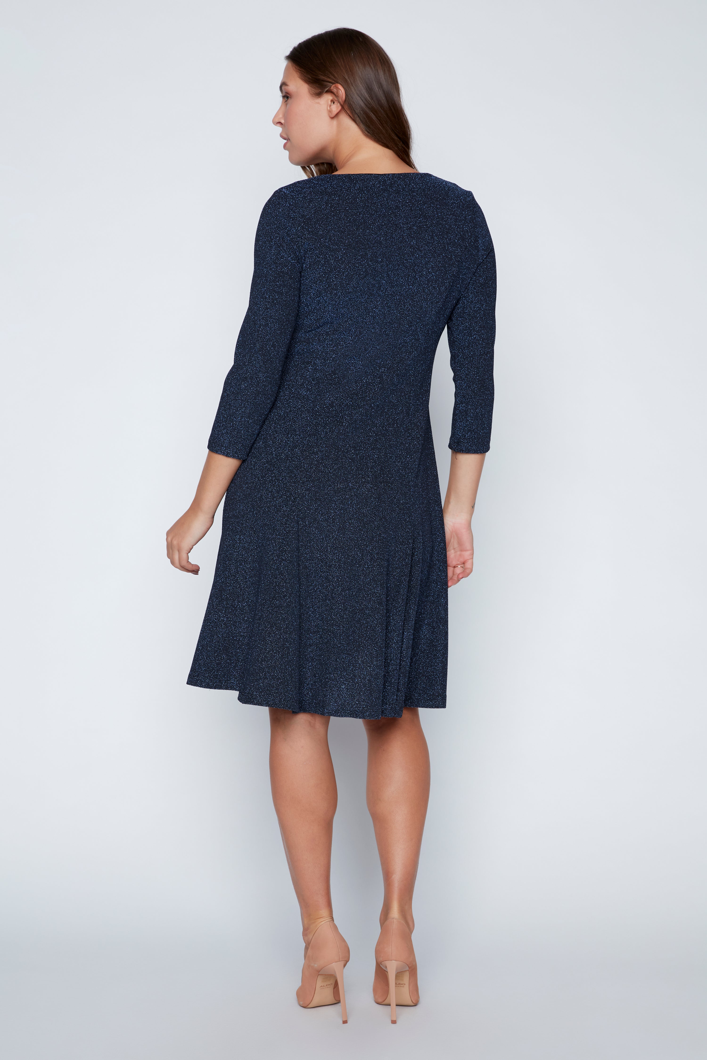 Blue glitter A-line dress