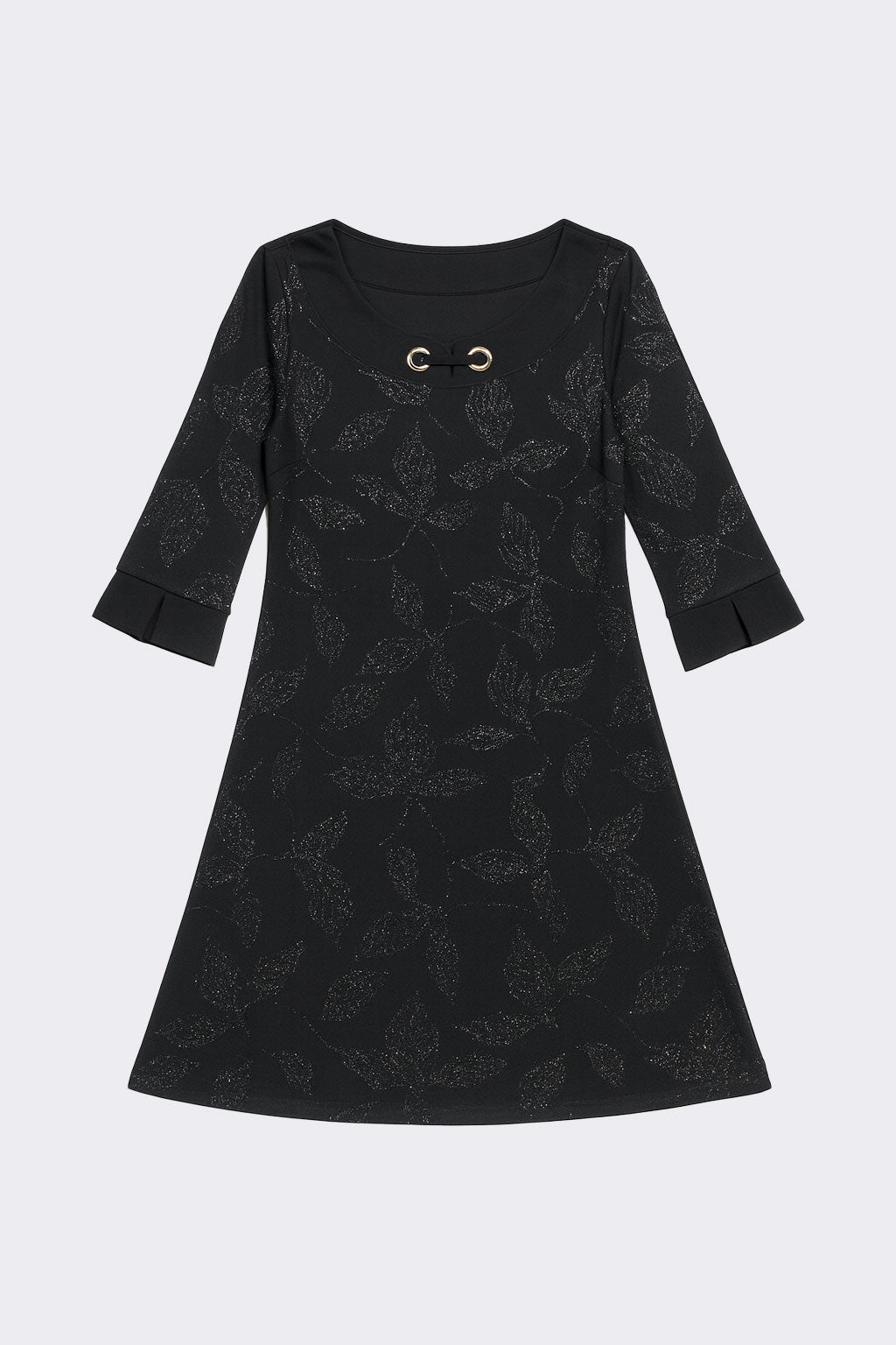 Glitter dress with eyelet detail