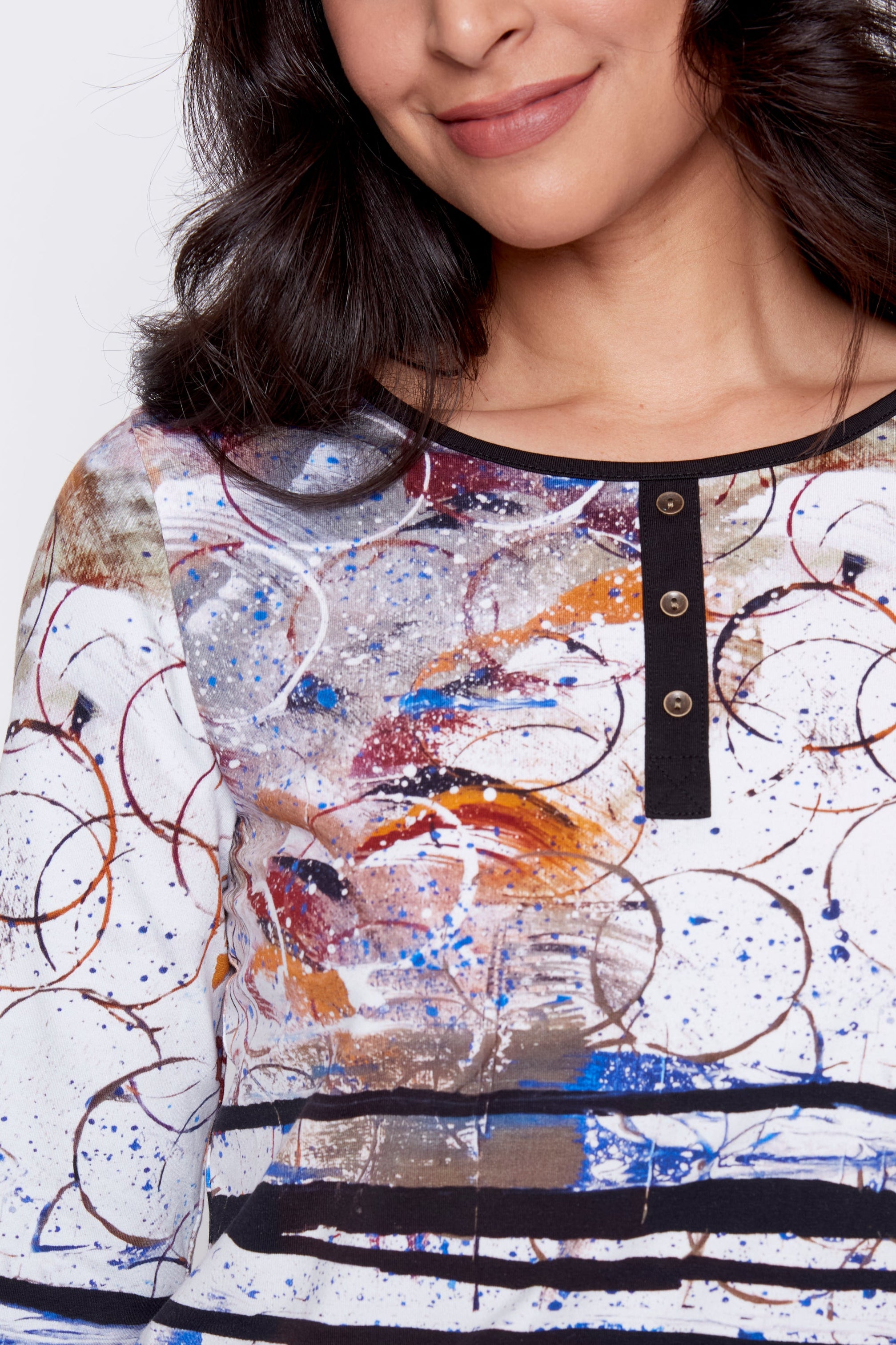 Border stripe henley top