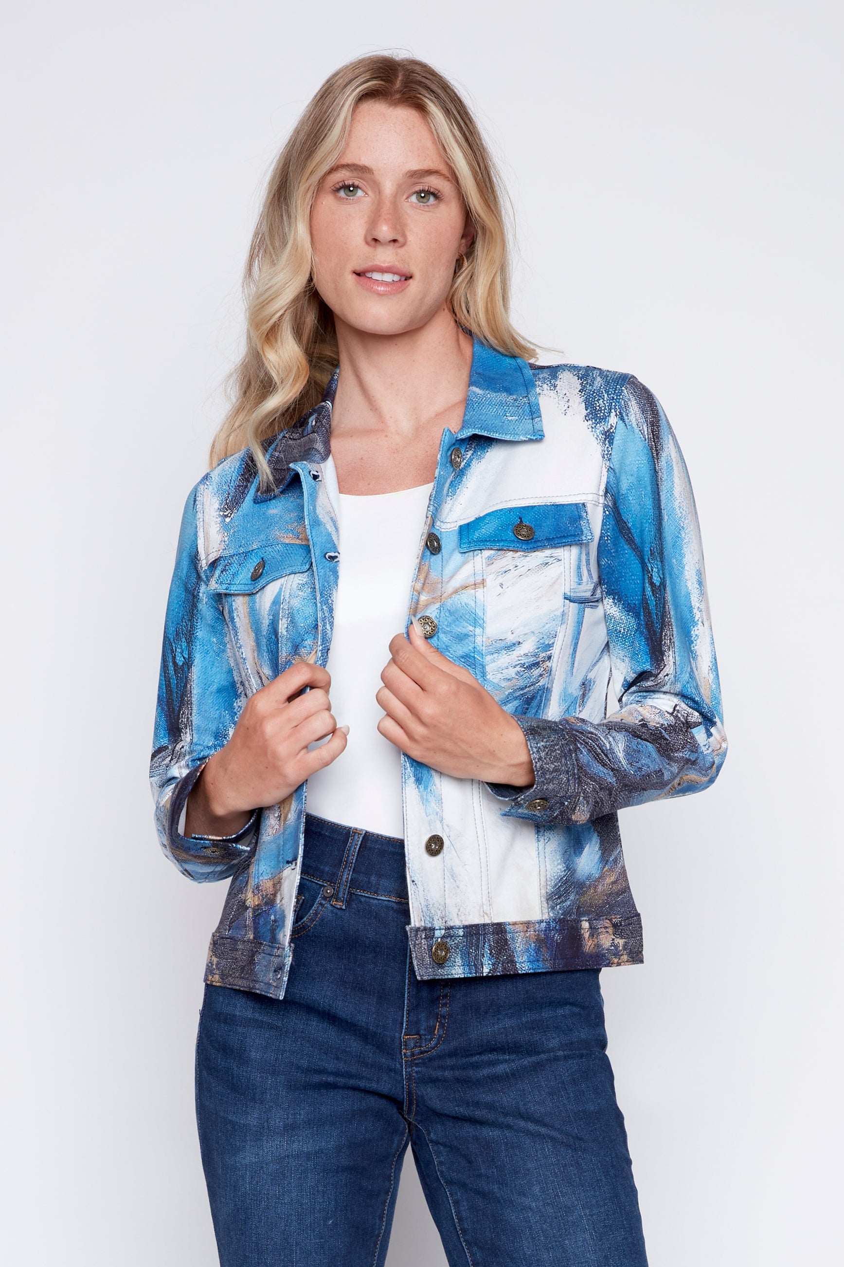 Abstract design jean style jacket