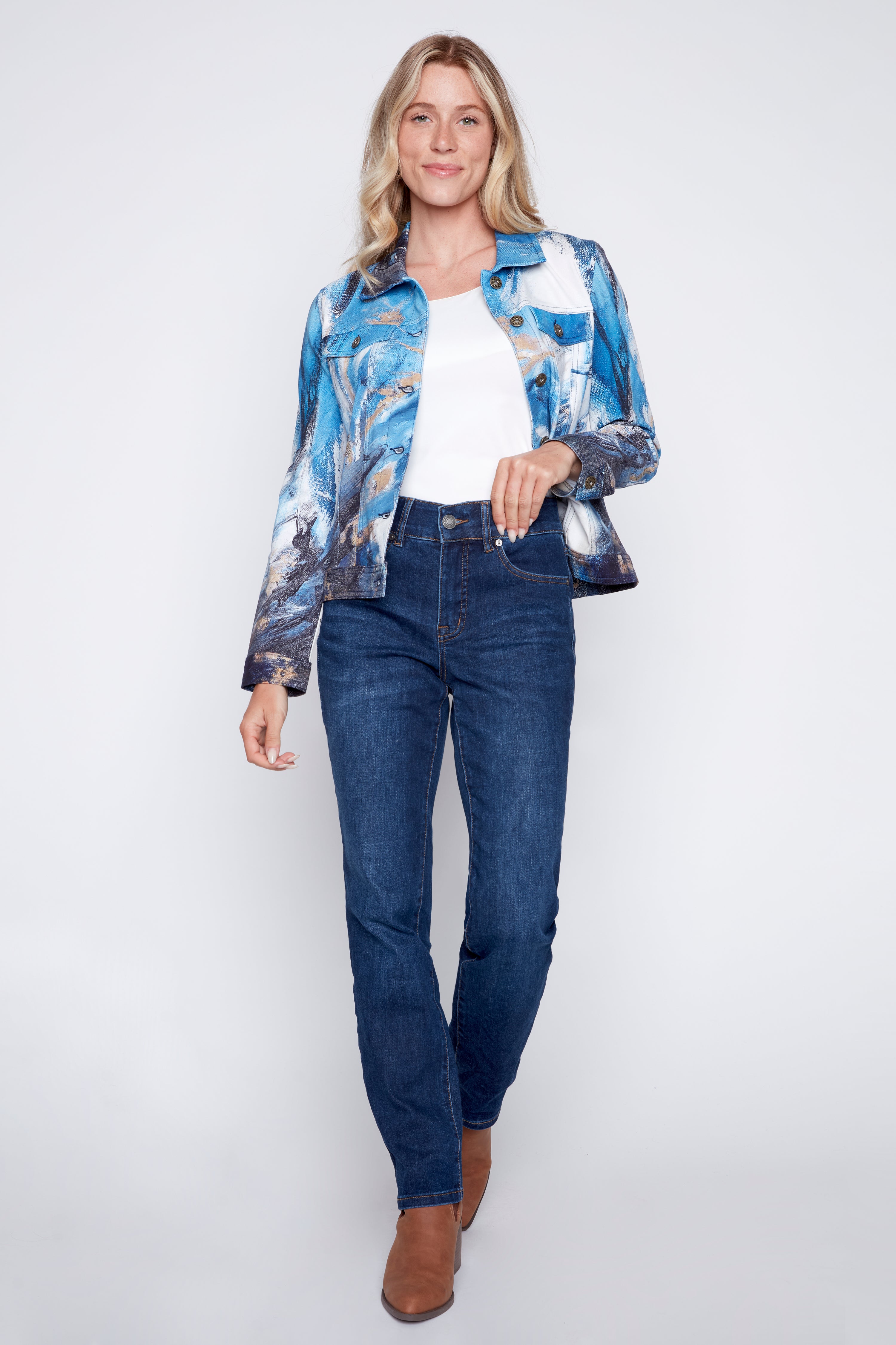 Abstract design jean style jacket