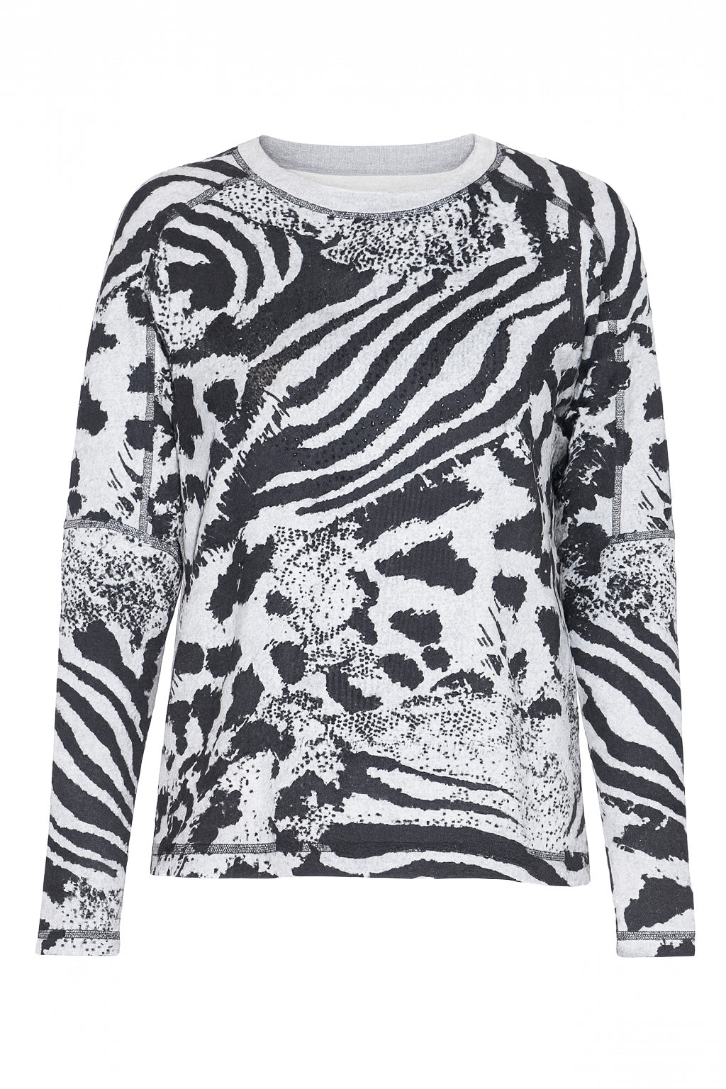 Le haut à imprimé animalier avec ourlet asymétrique