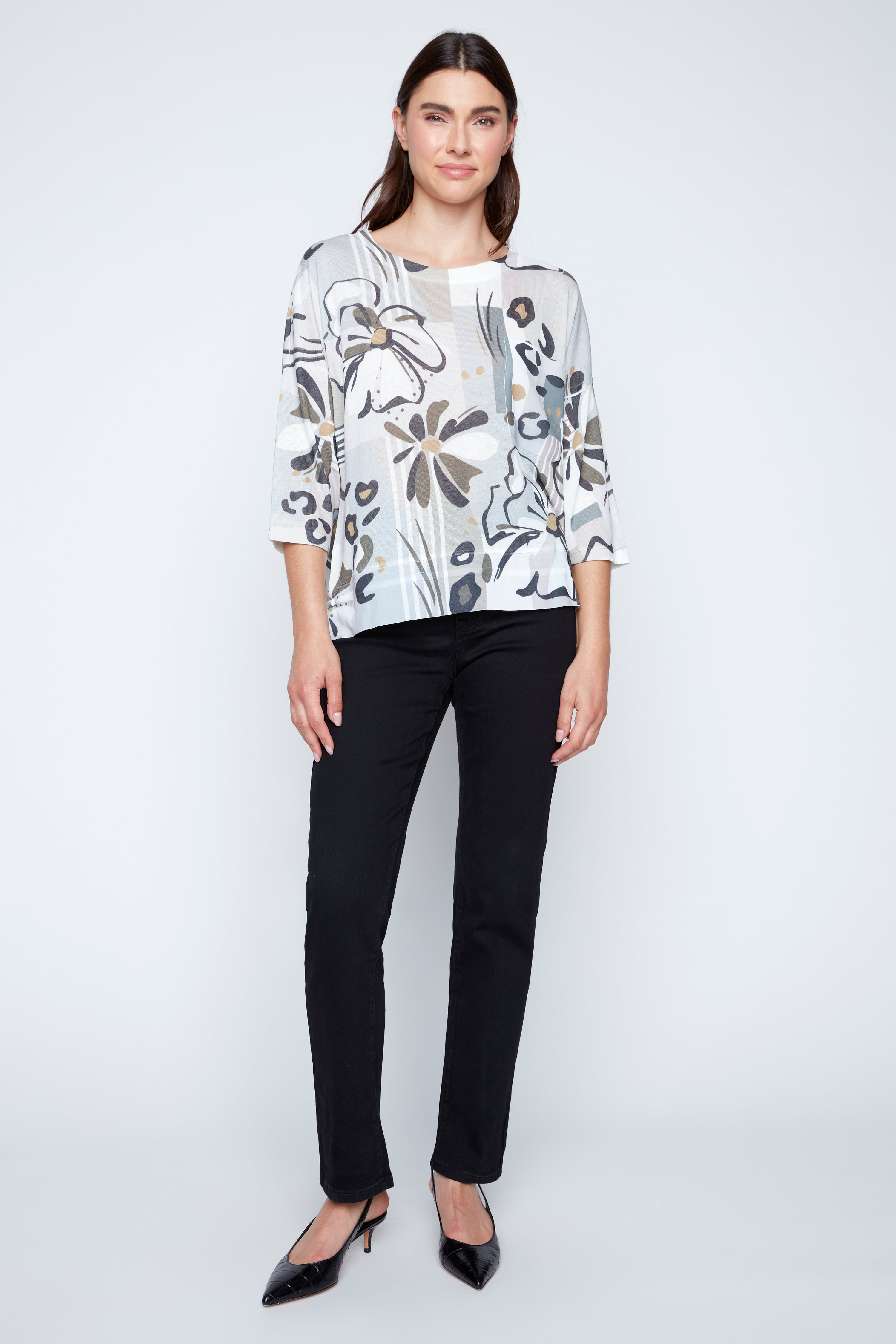 Abstract floral print top
