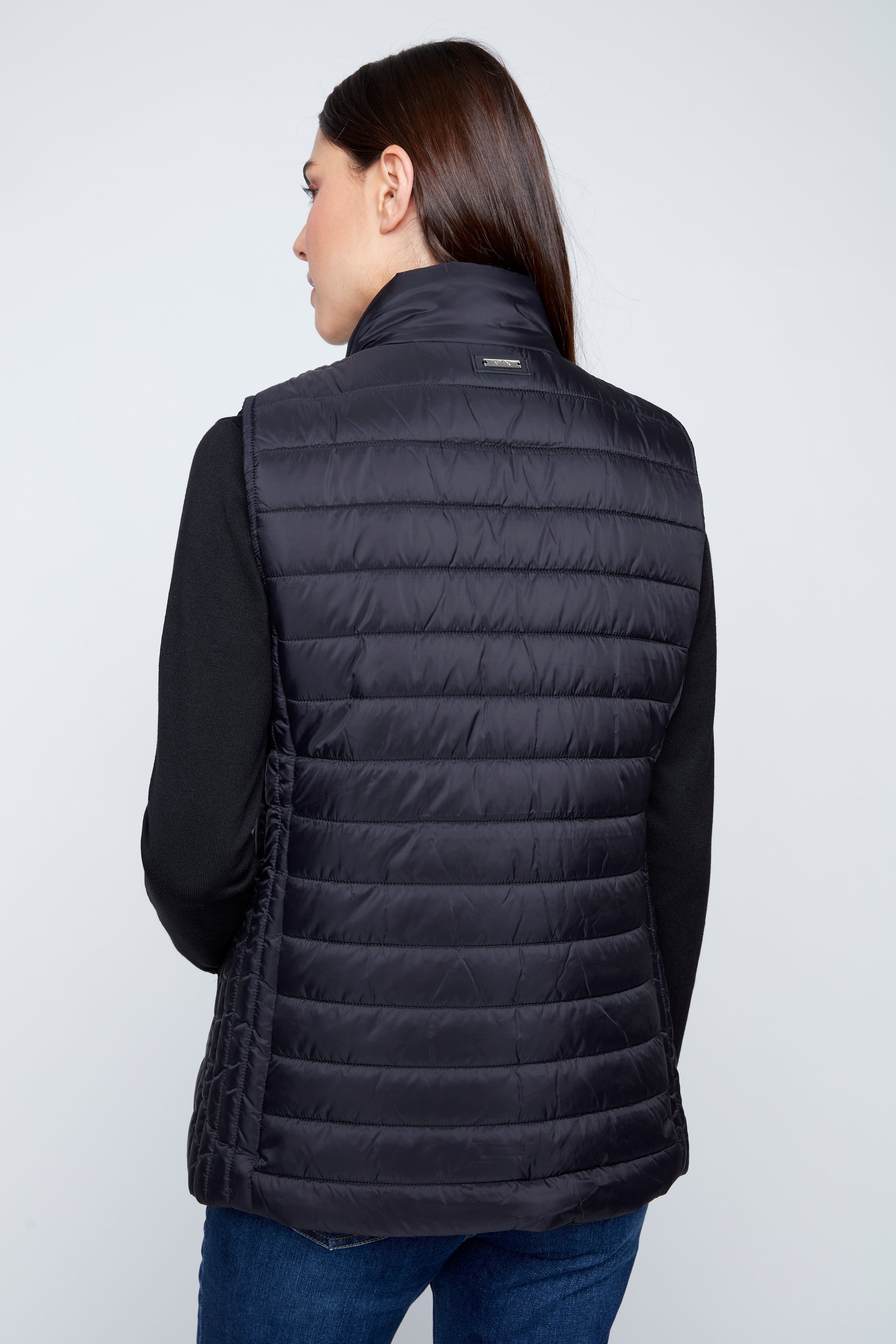 Black quilt puffer vest