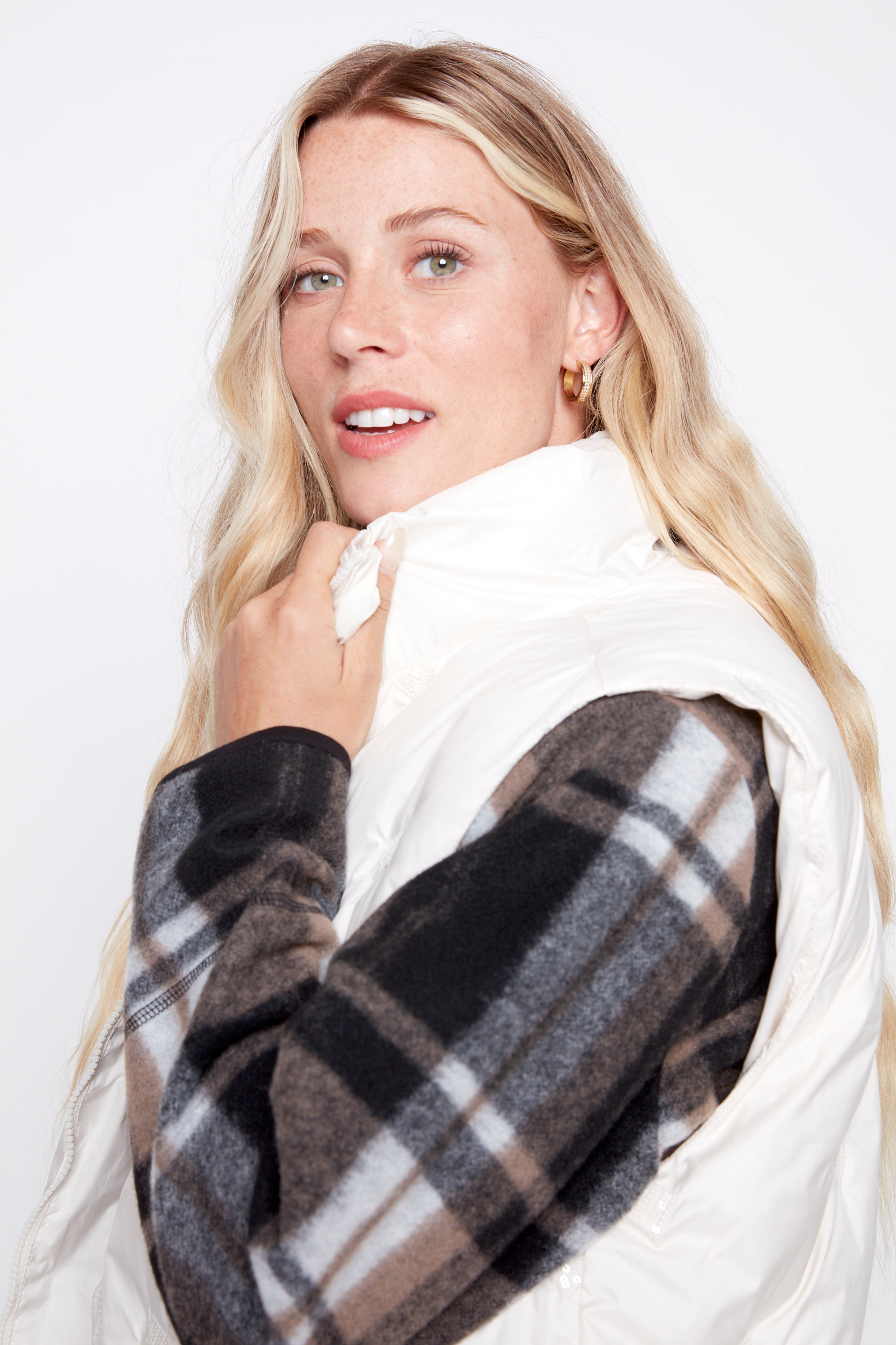 Sequin detail quilt vest