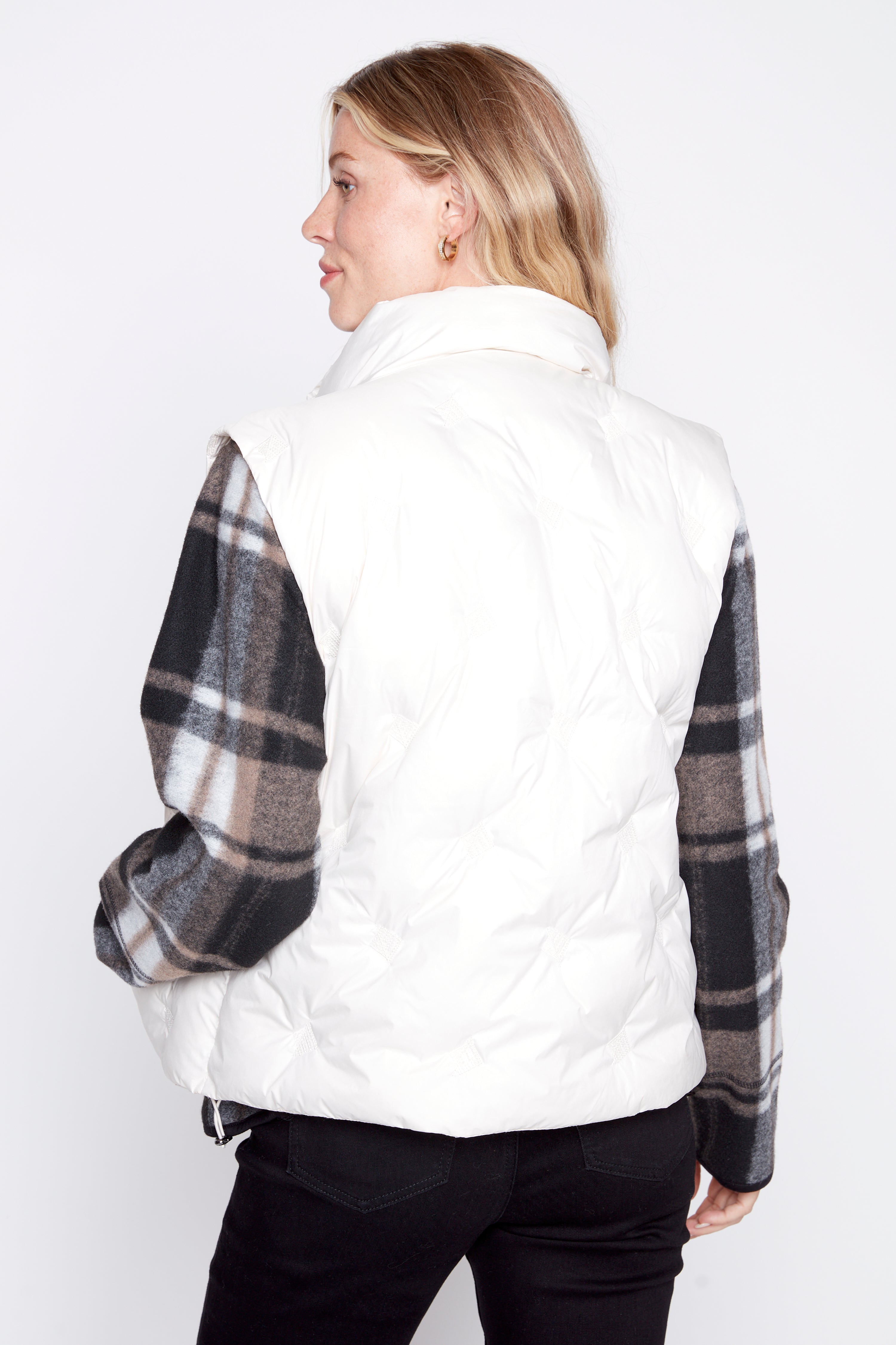 Sequin detail quilt vest