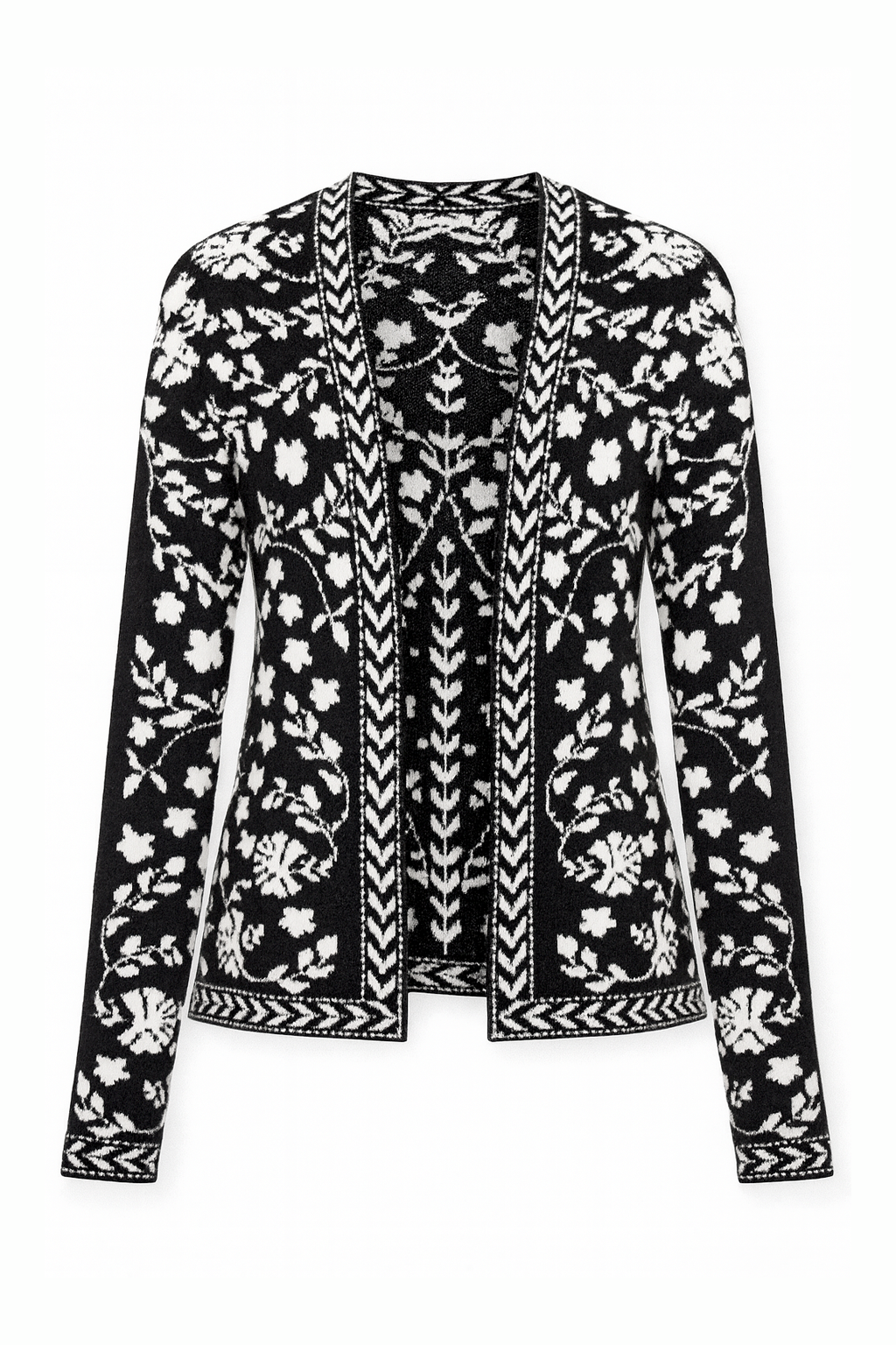 Le cardigan en jacquard fleuri