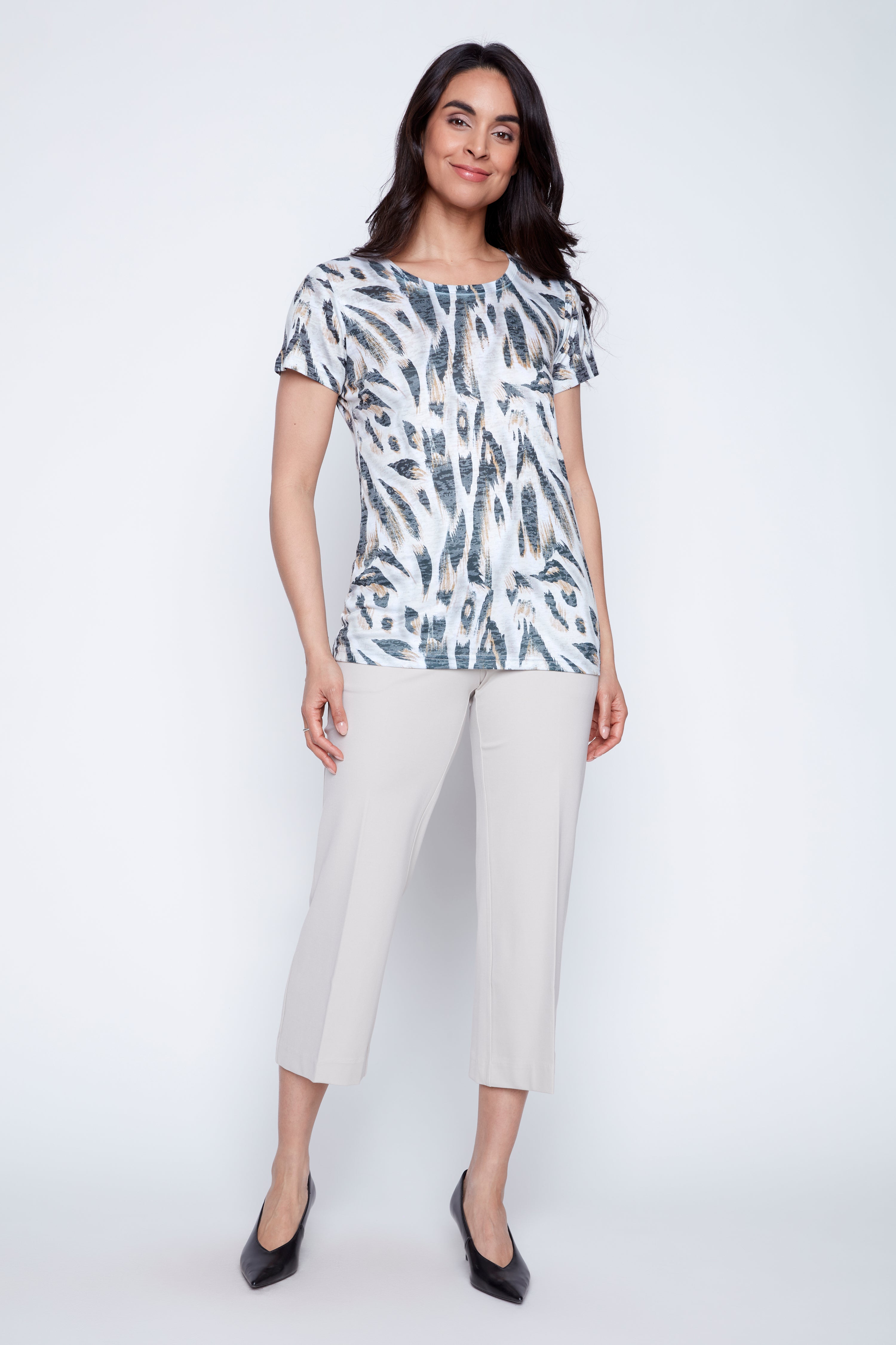 Animal print burn out t-shirt