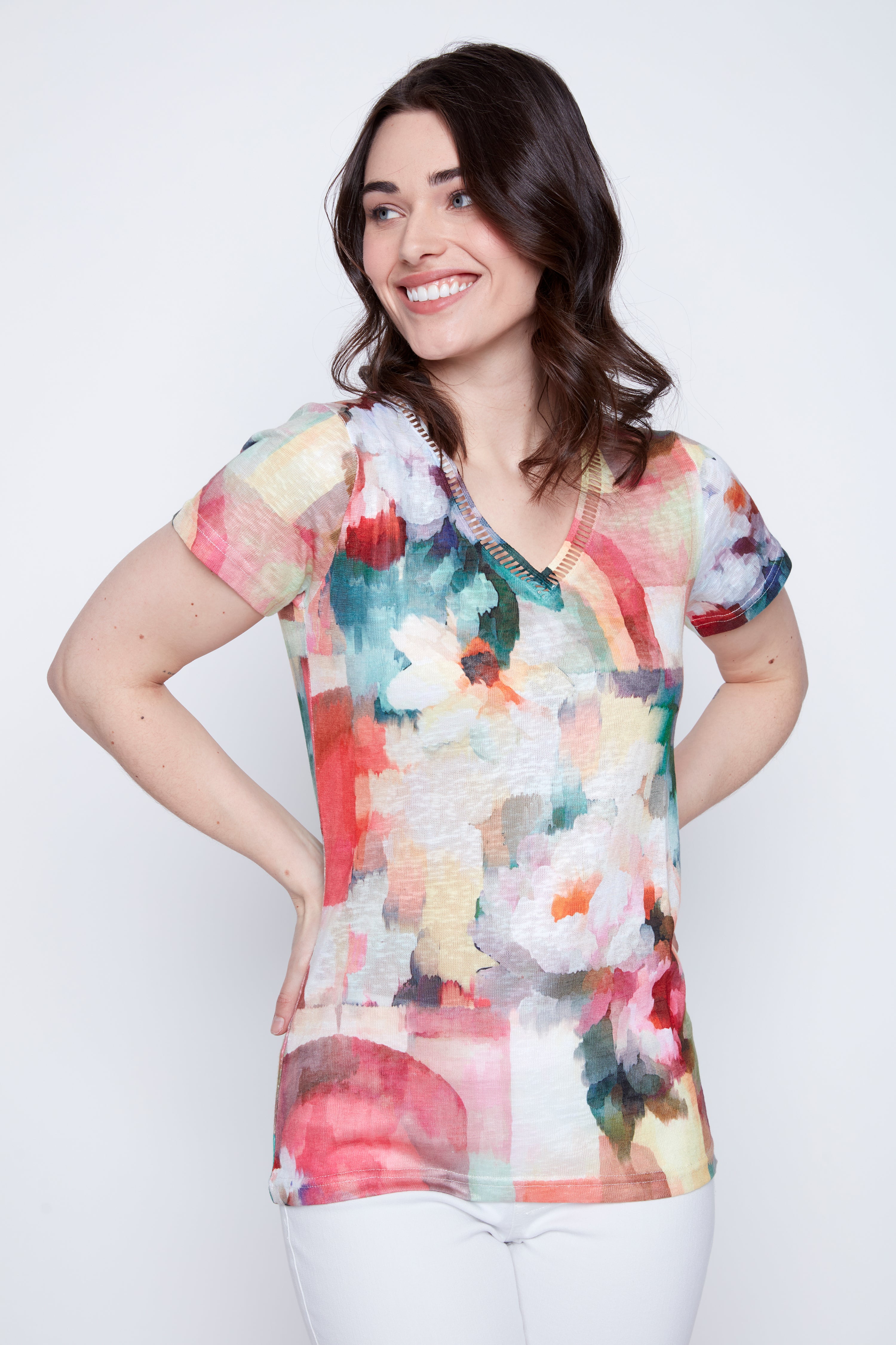 Muted floral print top