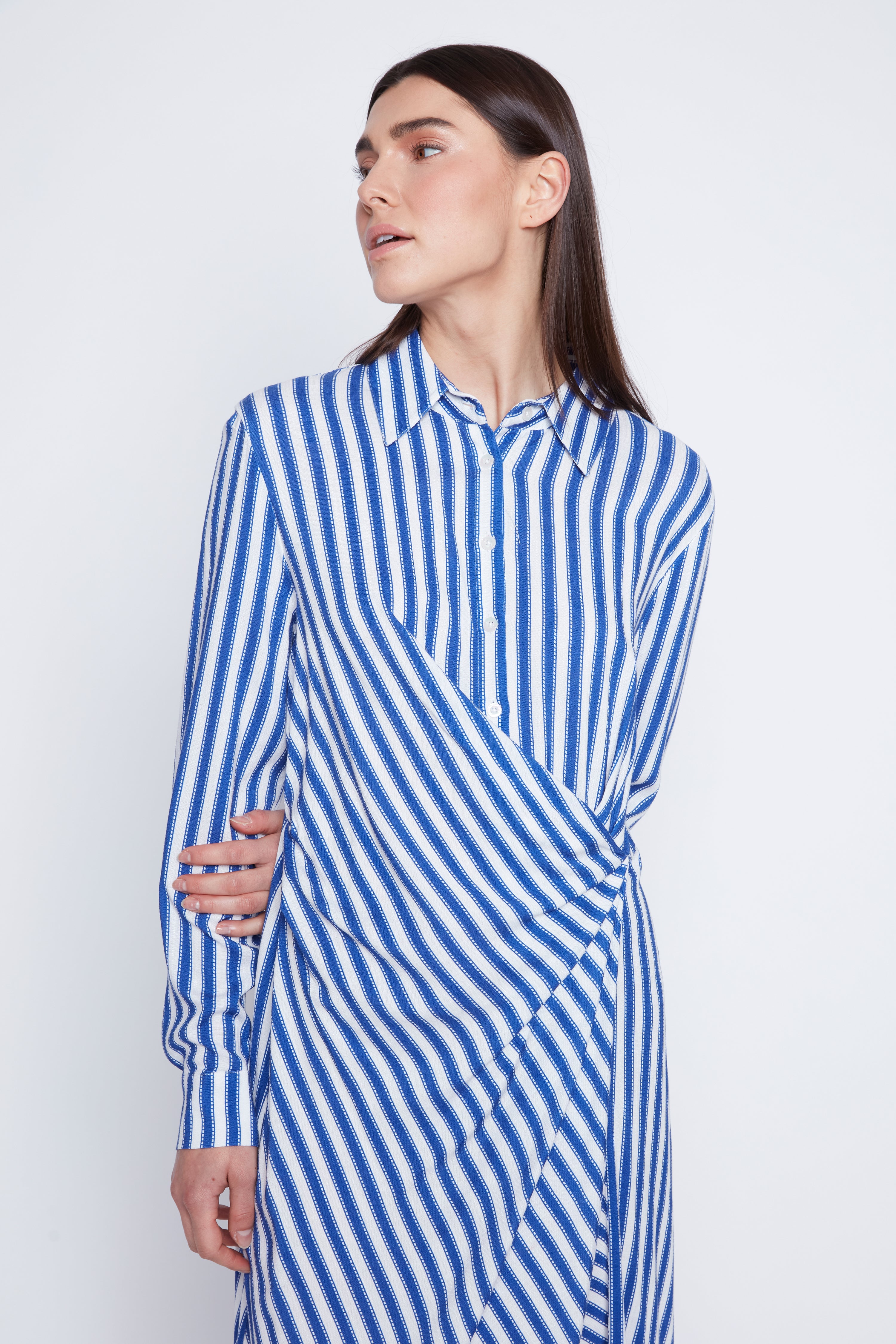 Stripe wrap dress