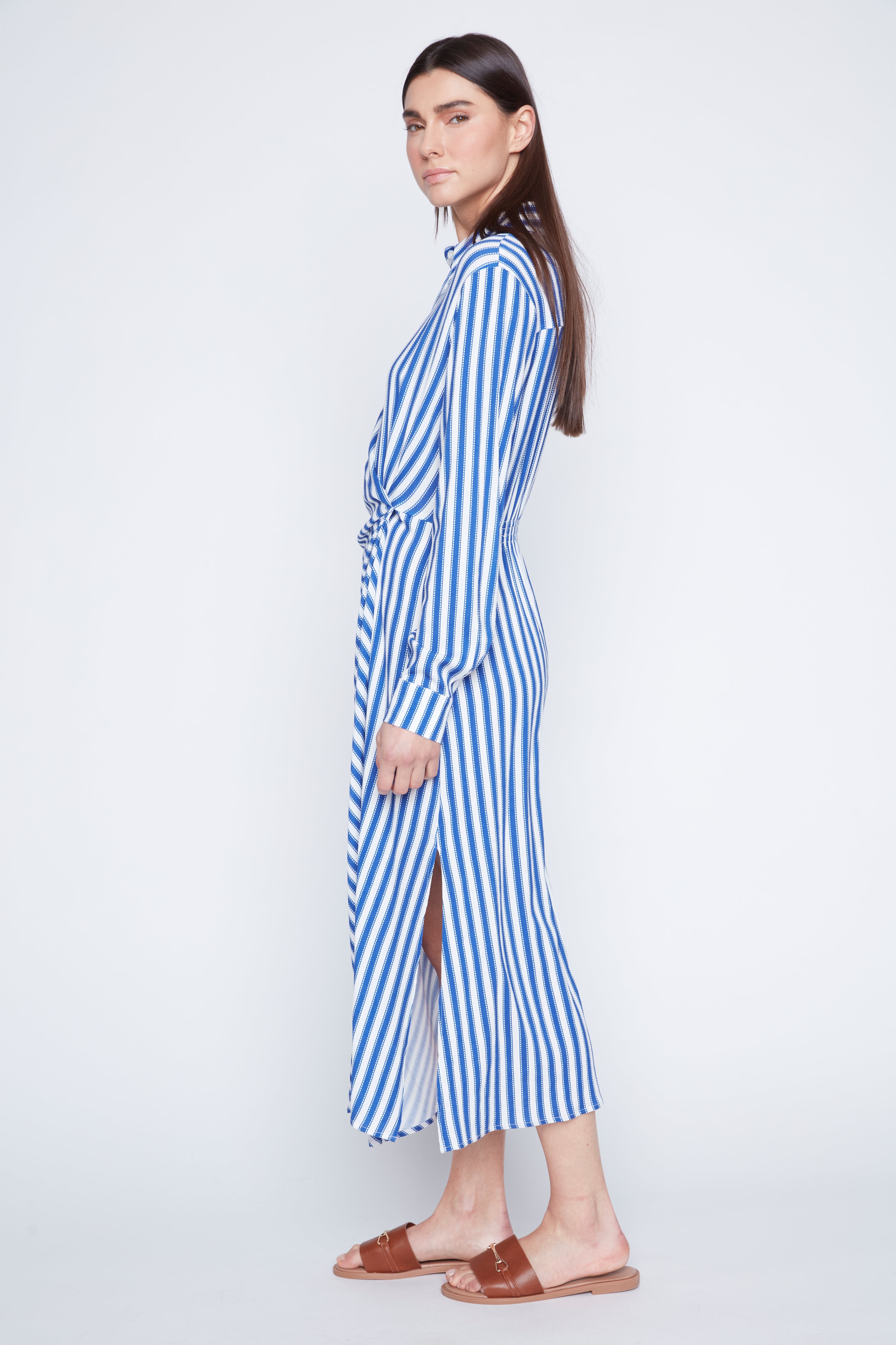 Stripe wrap dress