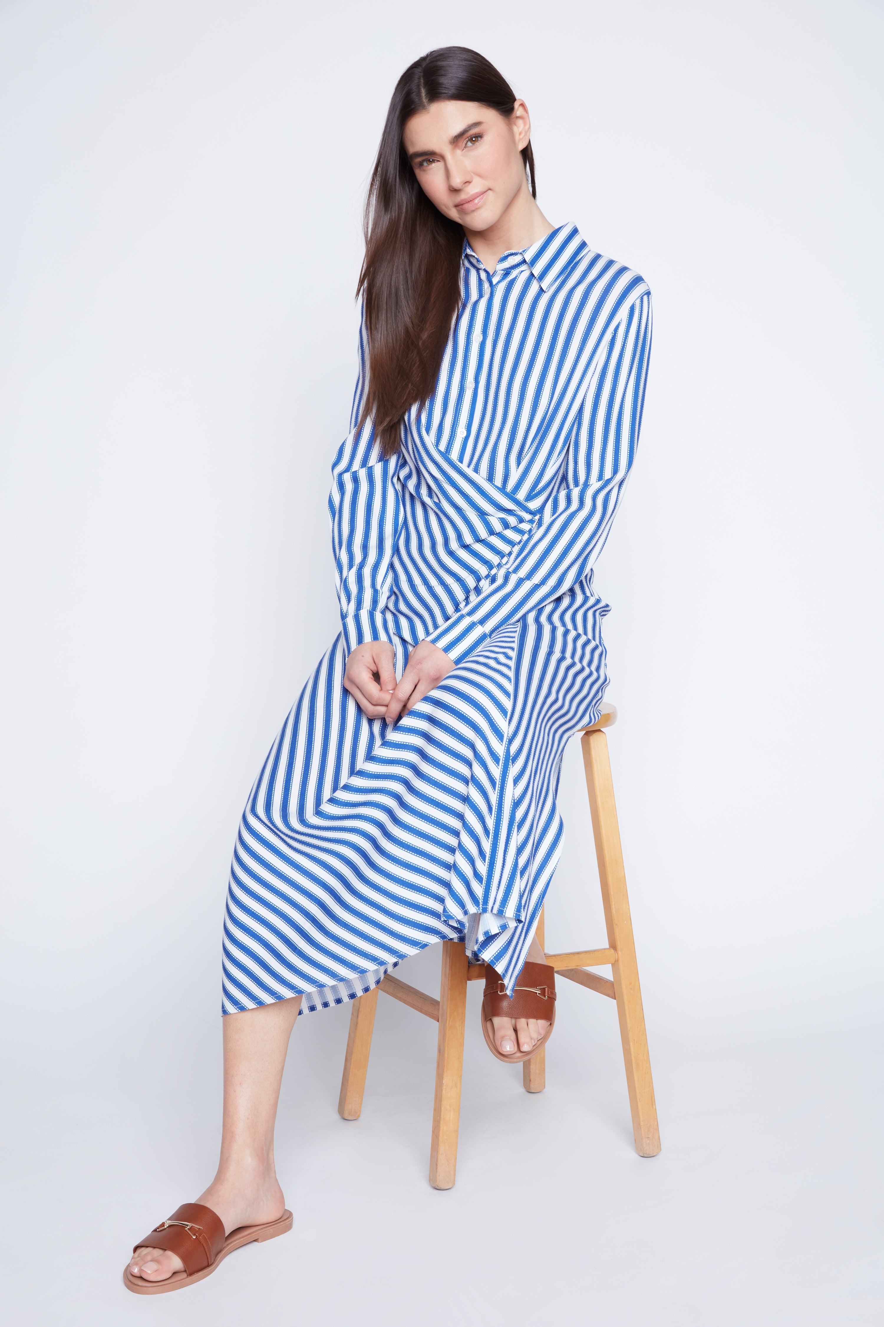 Stripe wrap dress