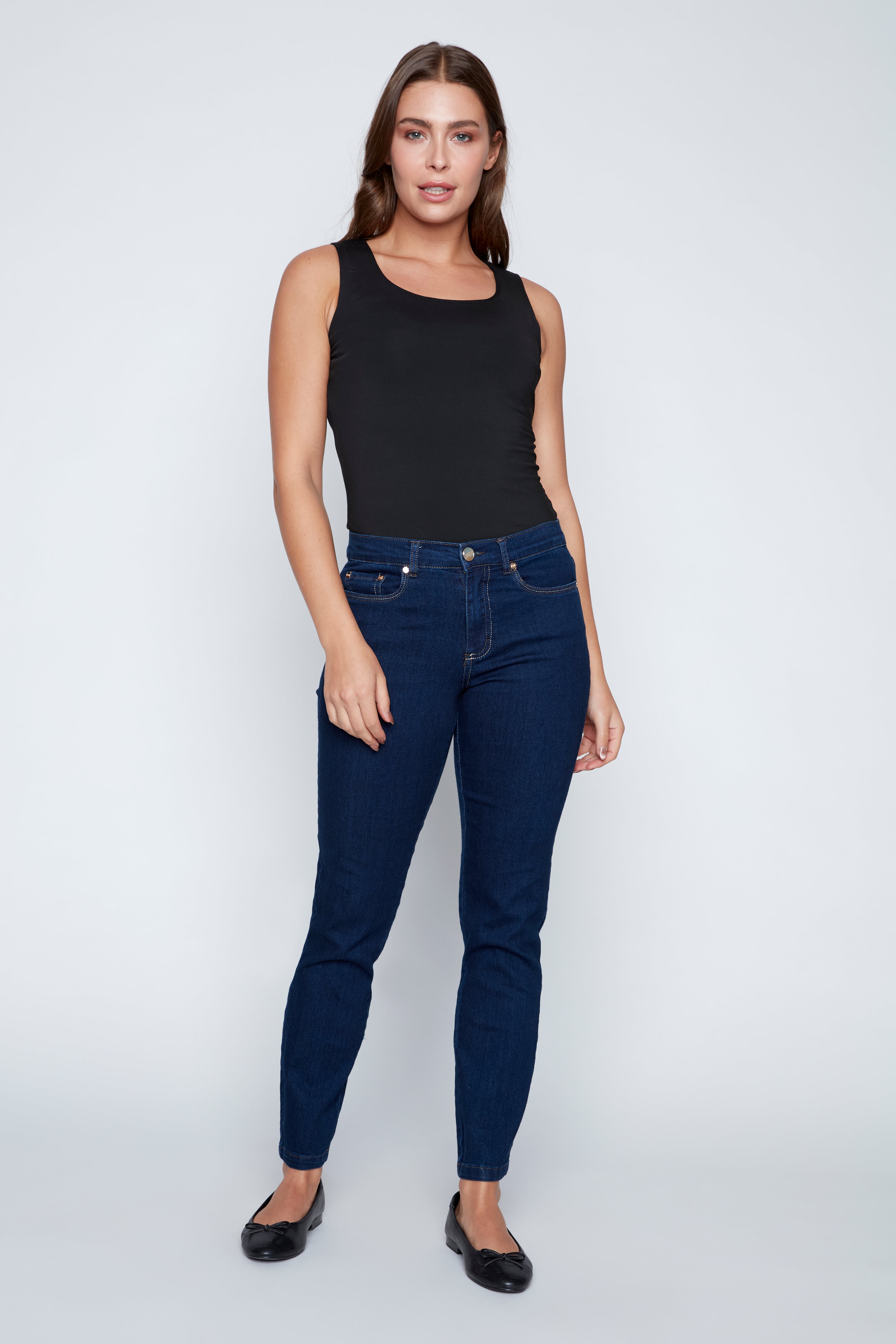 Five pocket straight leg jean