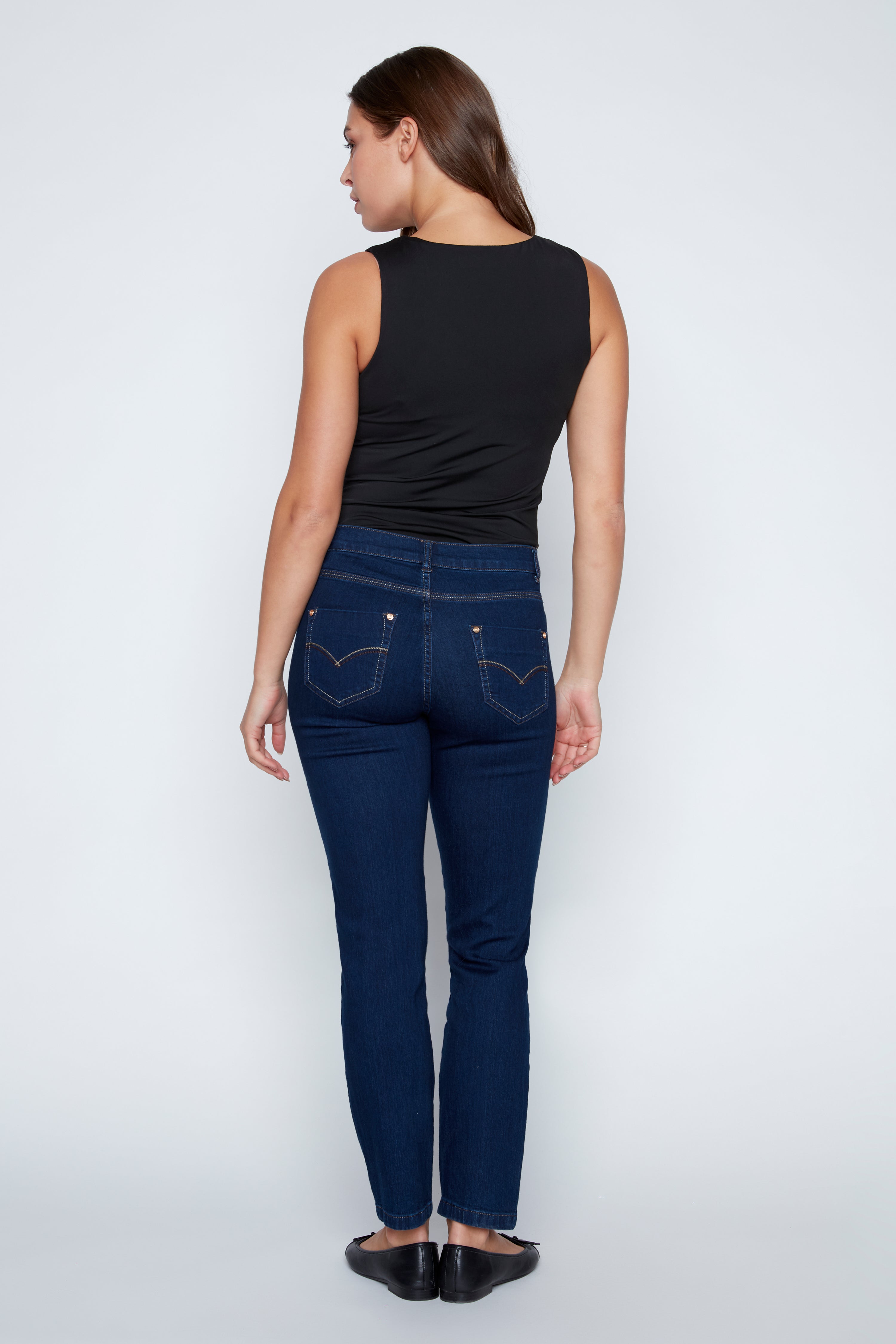 Five pocket straight leg jean