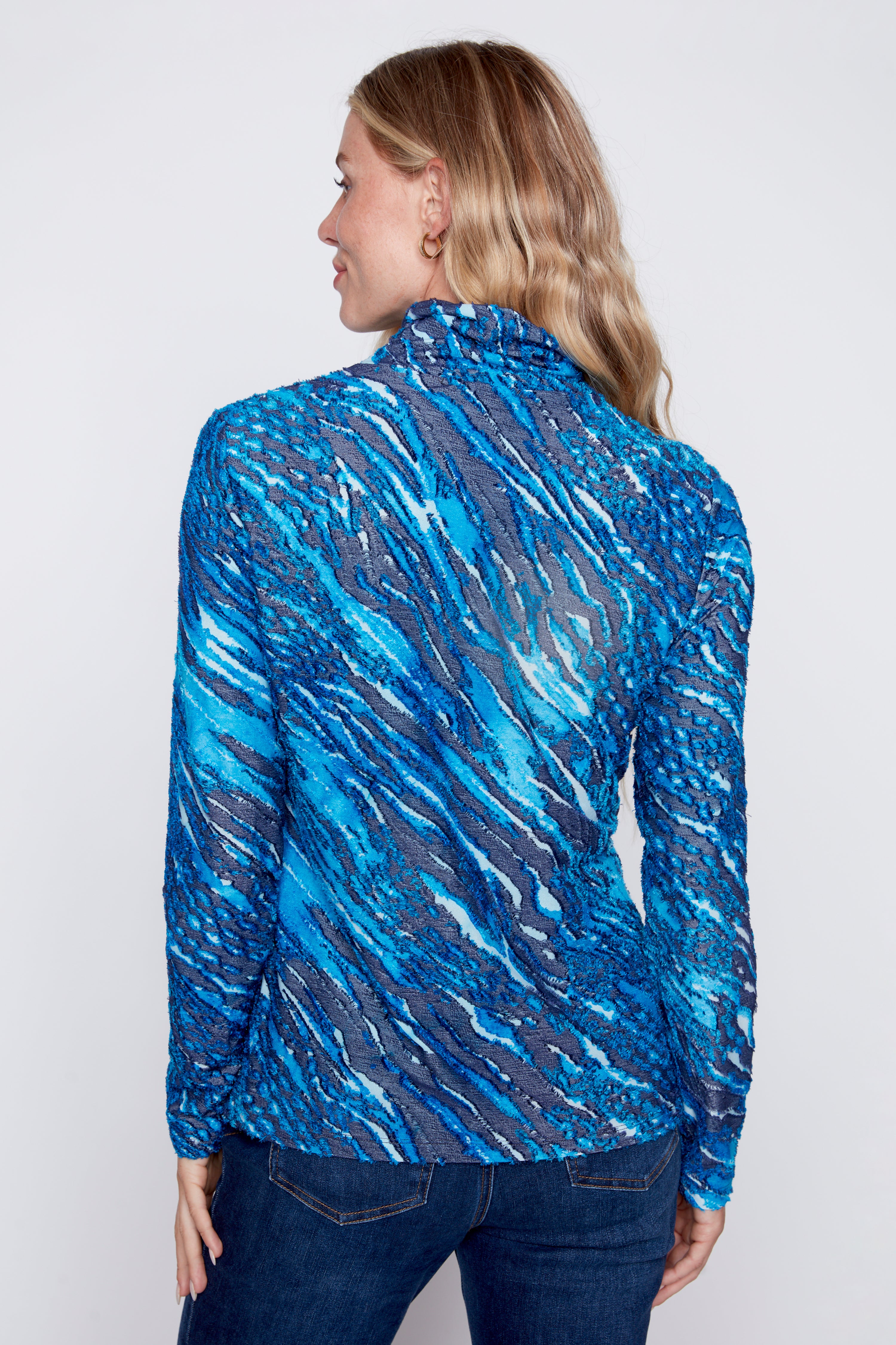 Zebra design jacquard top