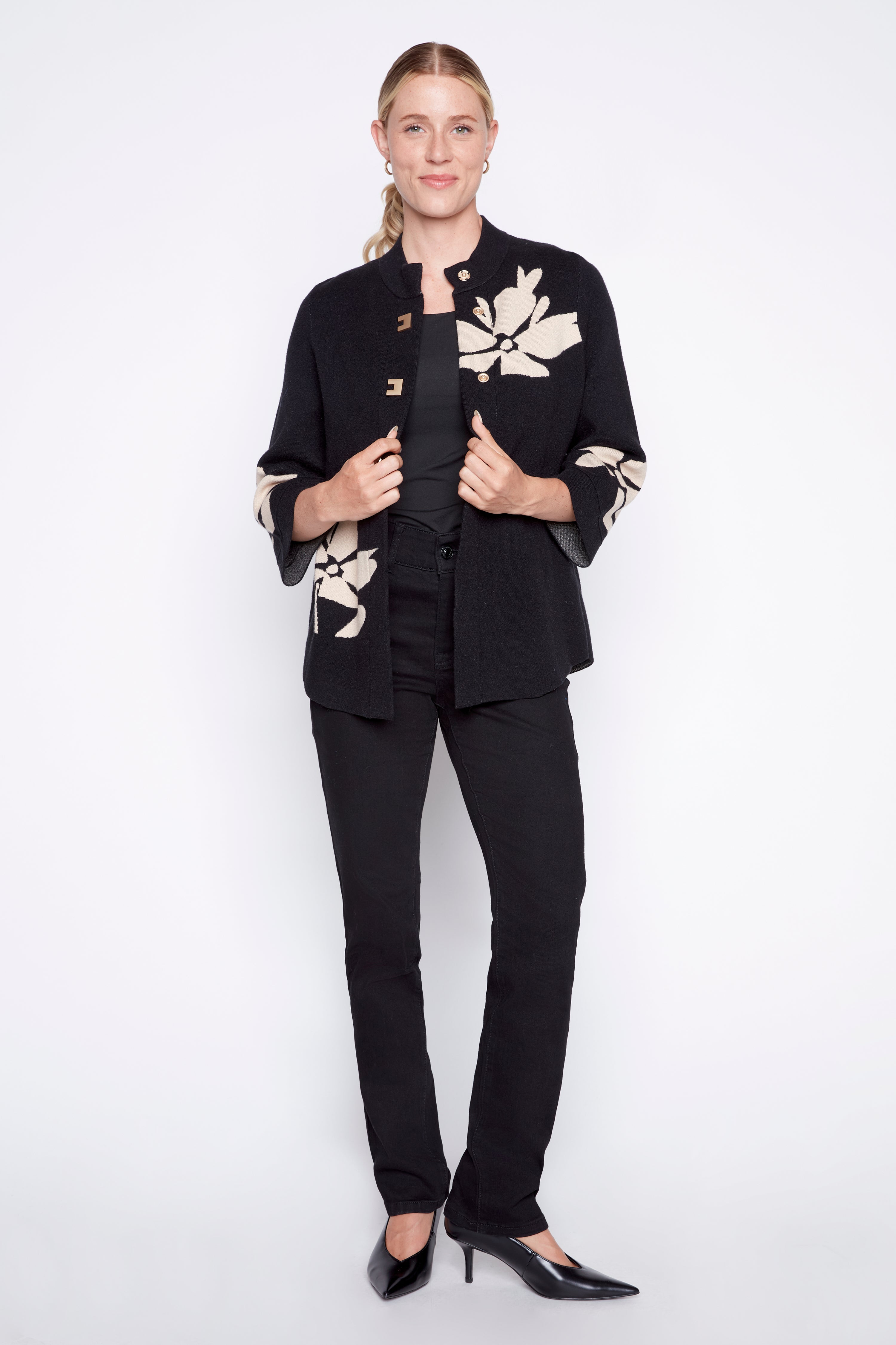 Floral design cardigan