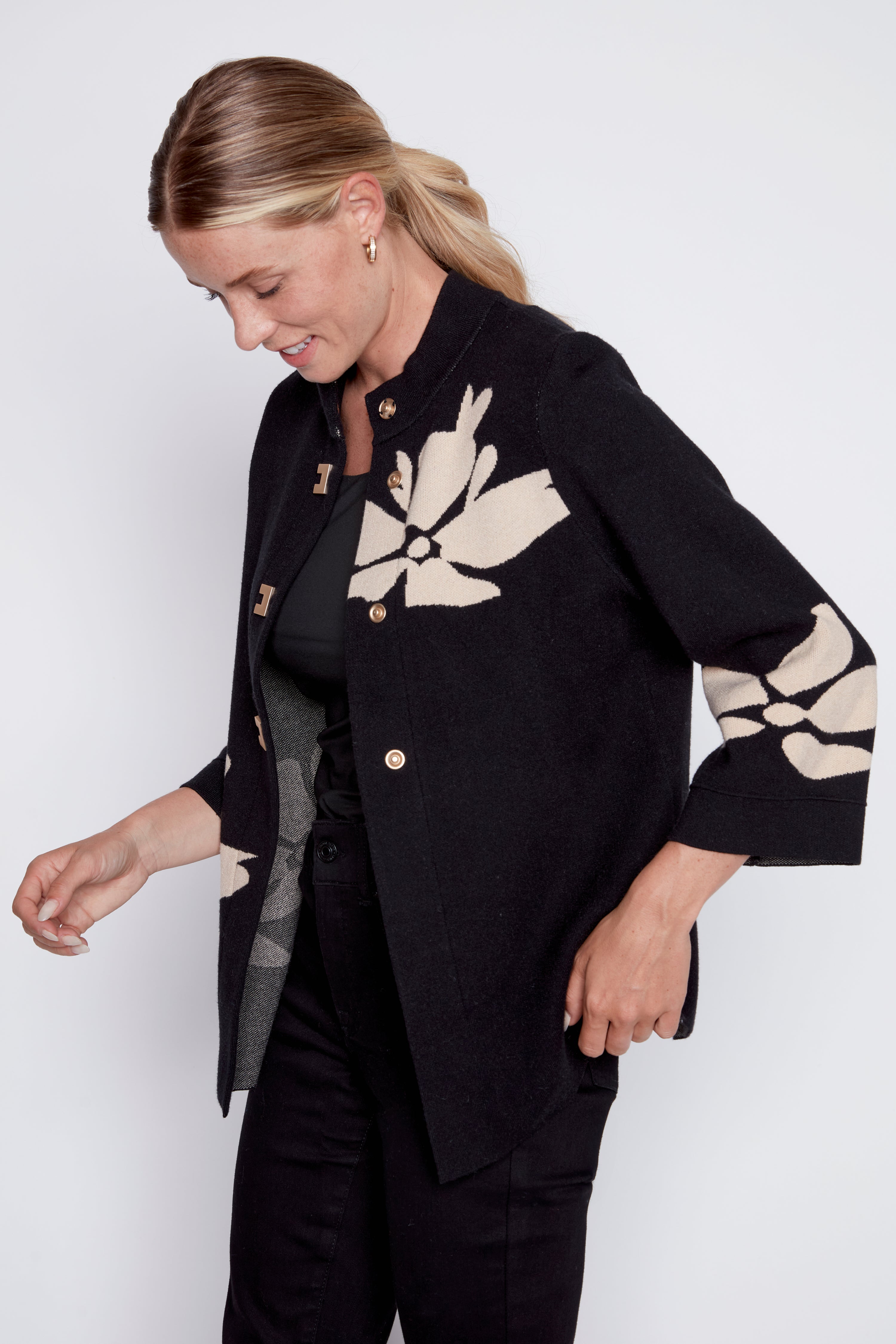 Floral design cardigan