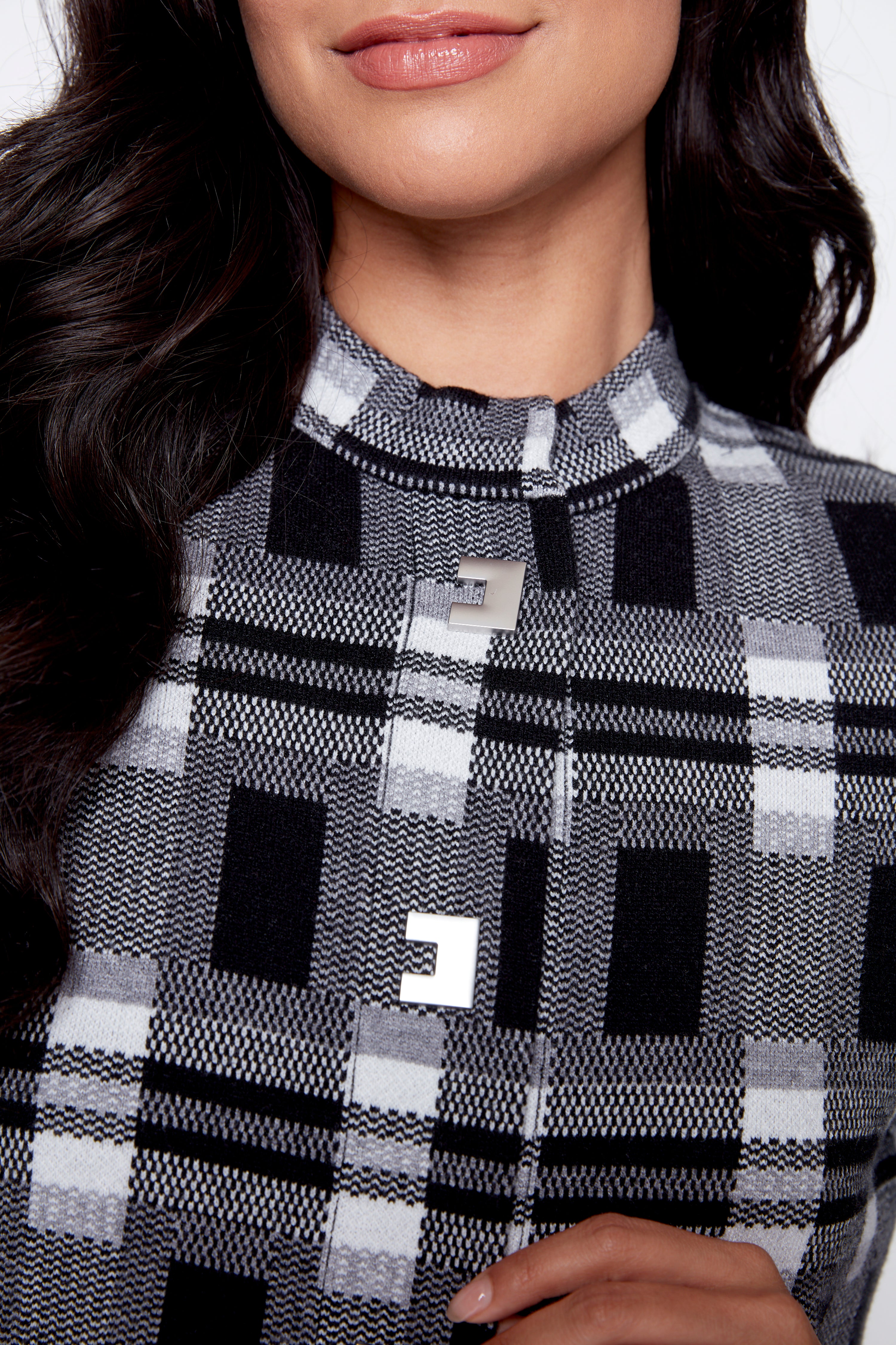 Check design cardigan