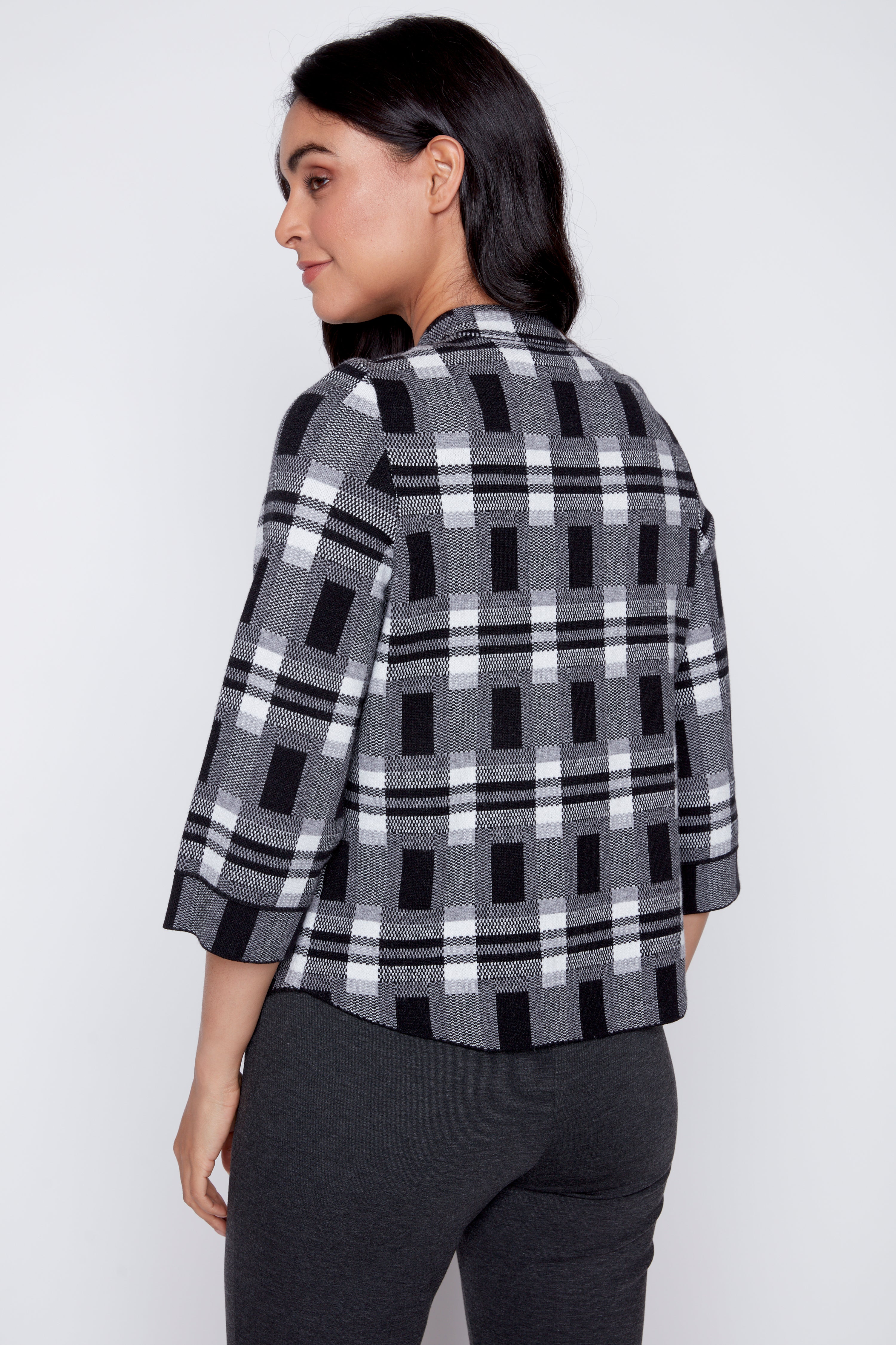 Check design cardigan