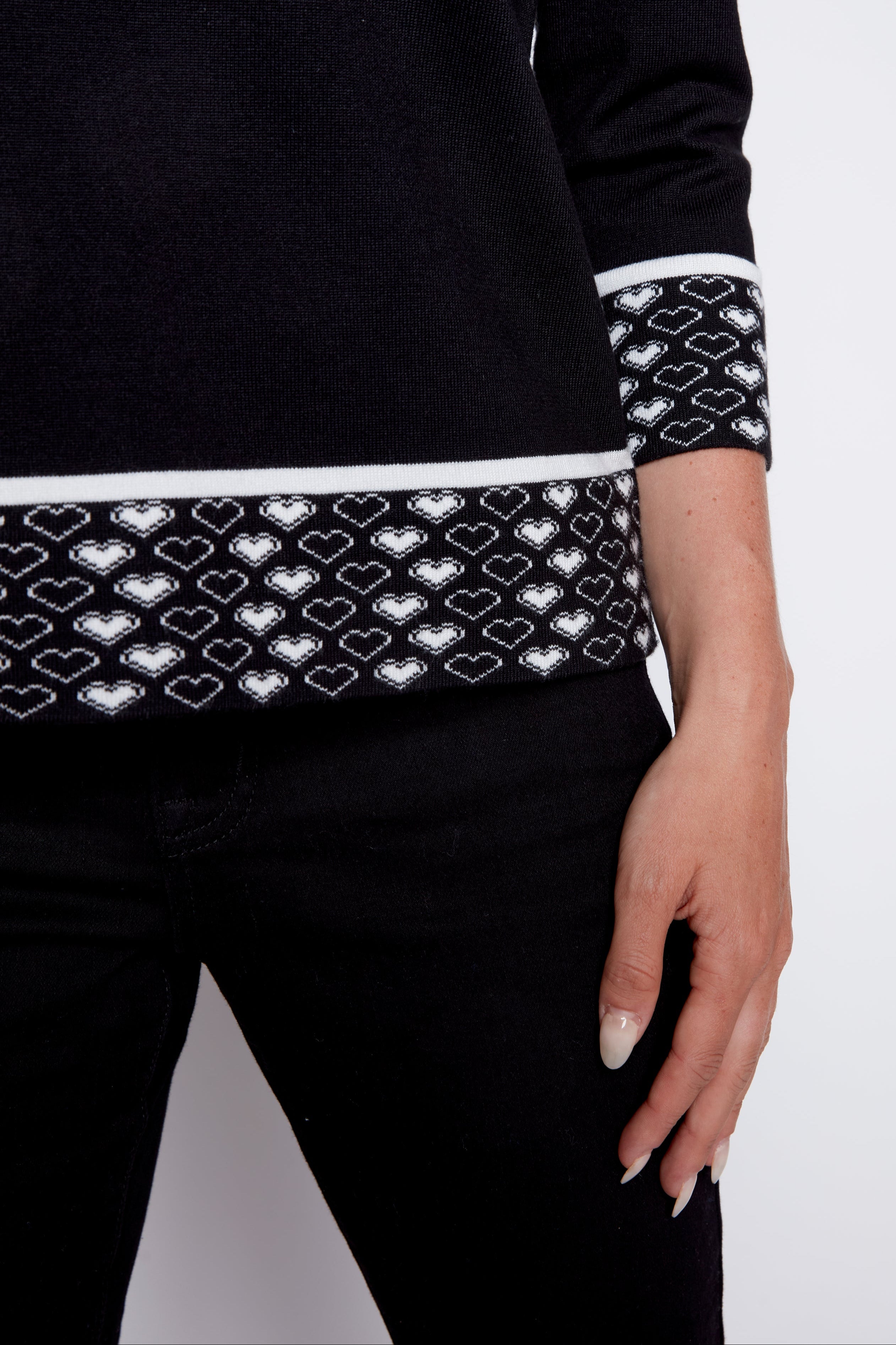 Heart border sweater