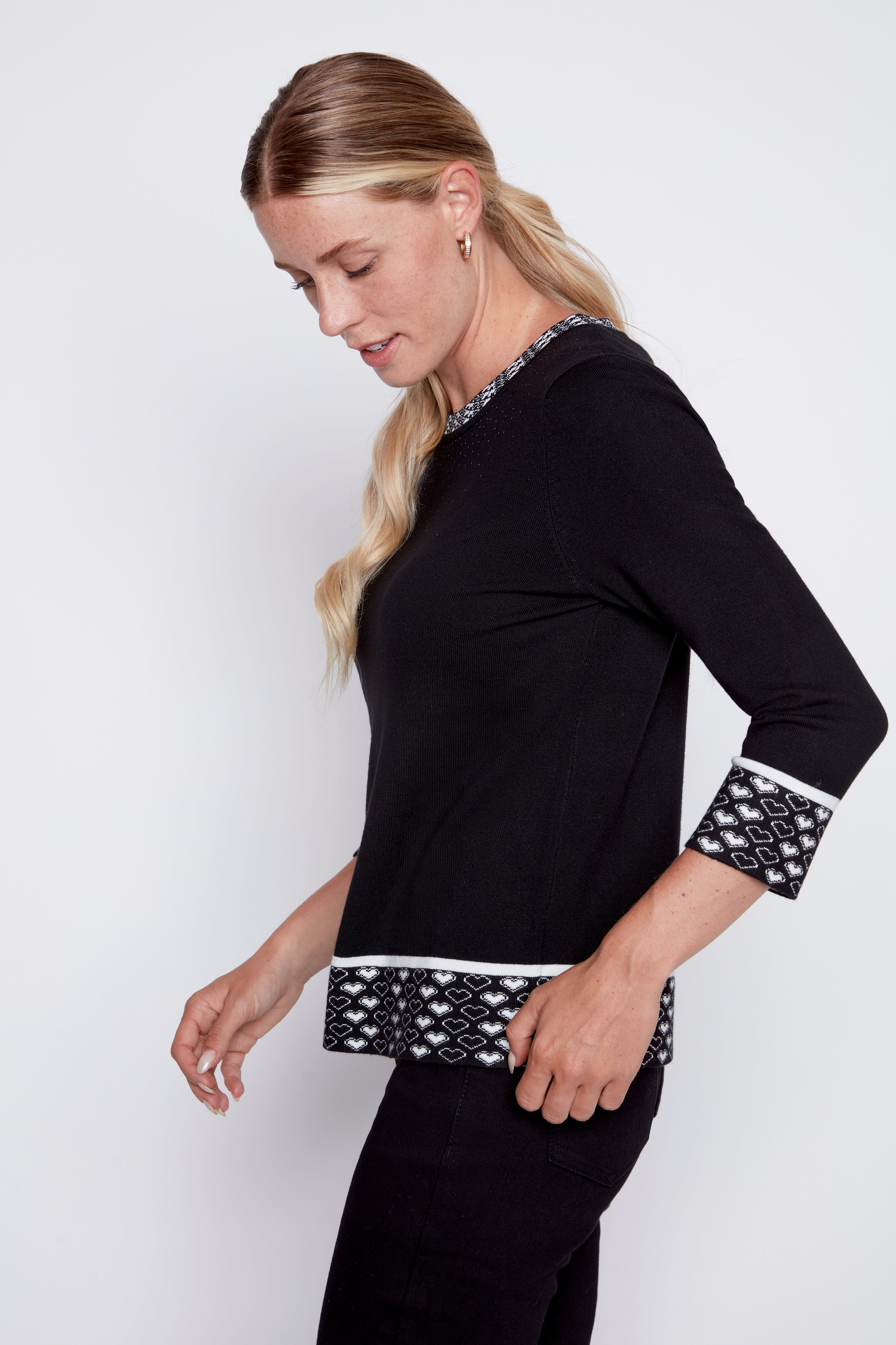 Heart border sweater
