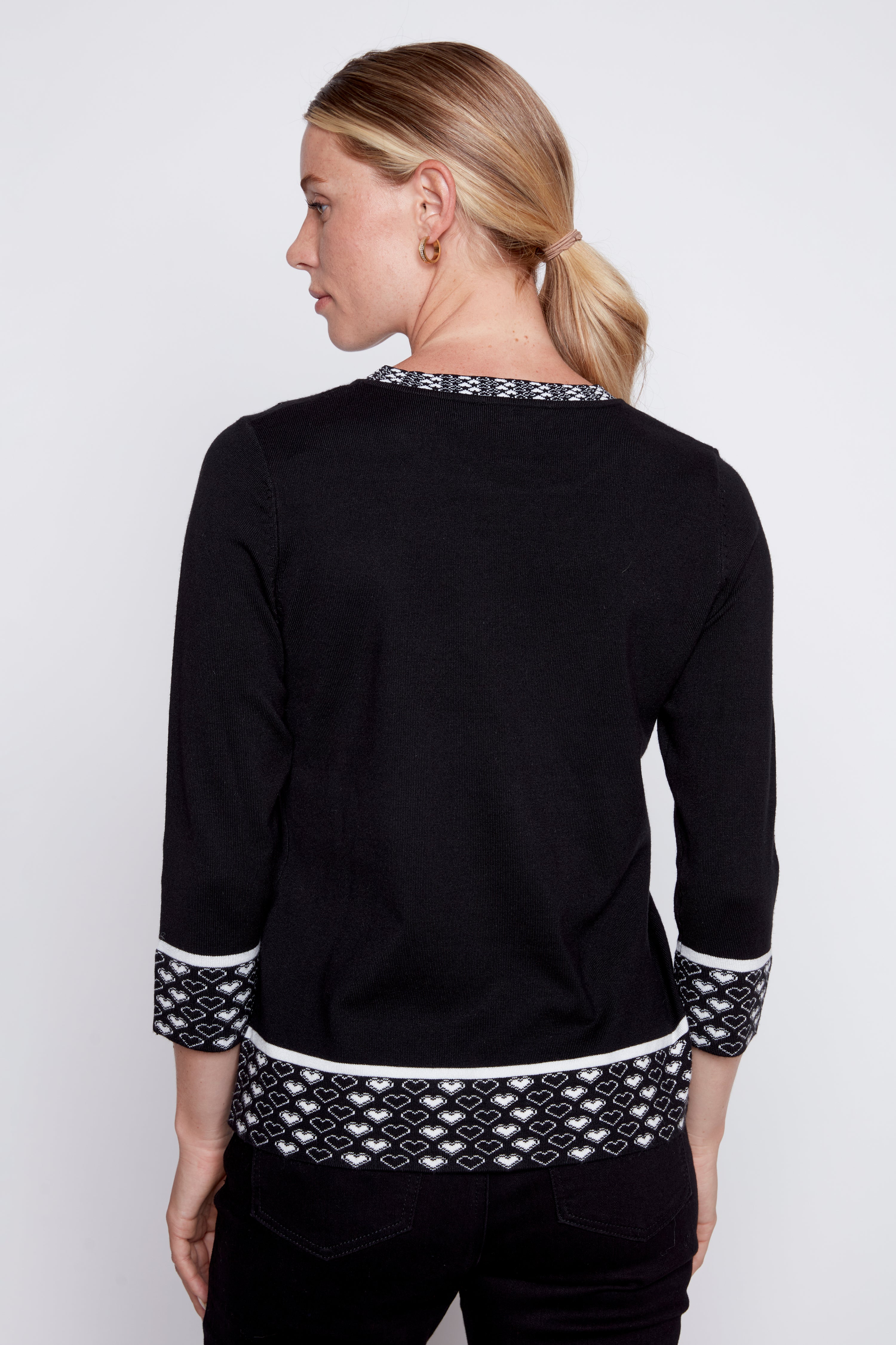 Heart border sweater