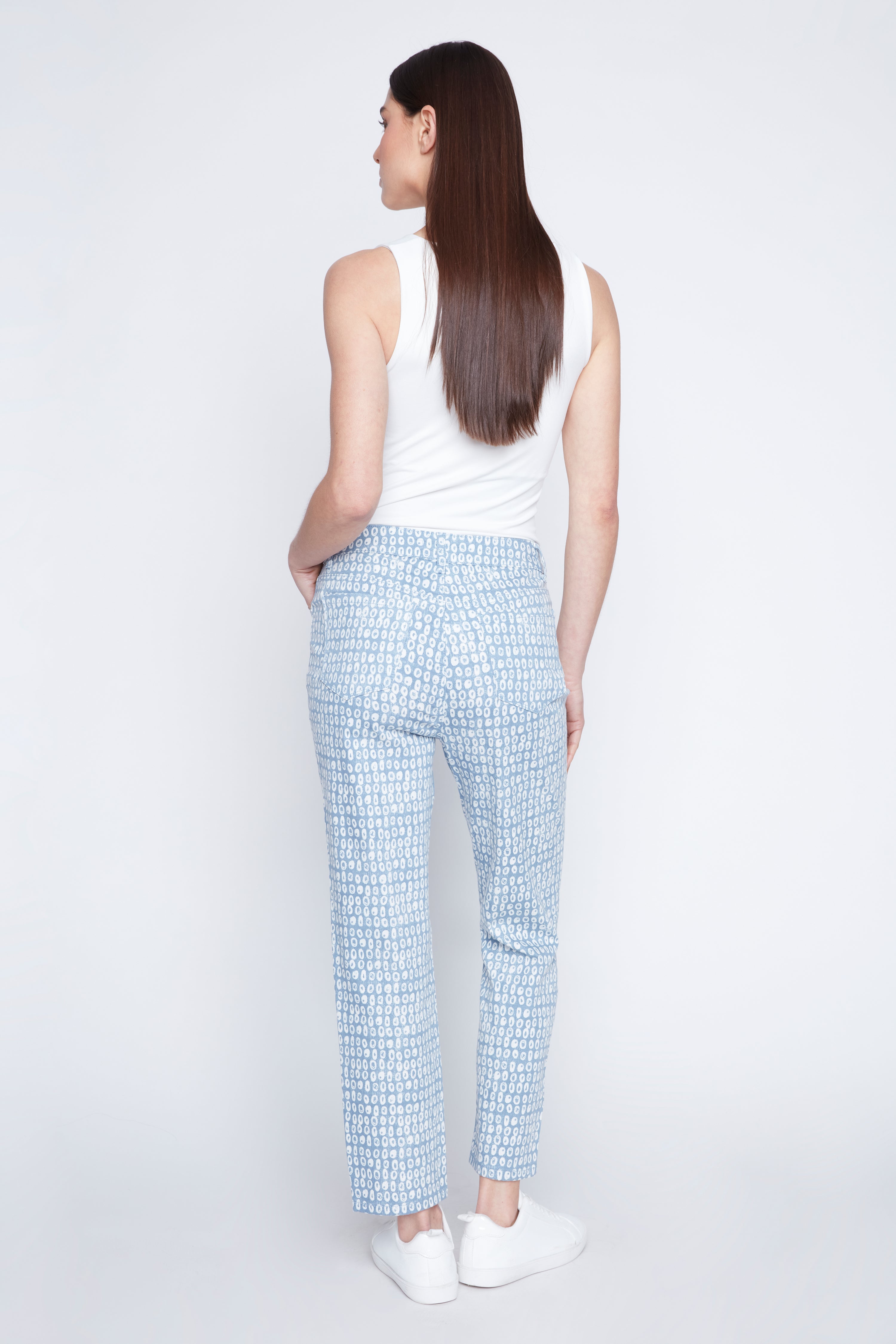 Slim leg floral jean