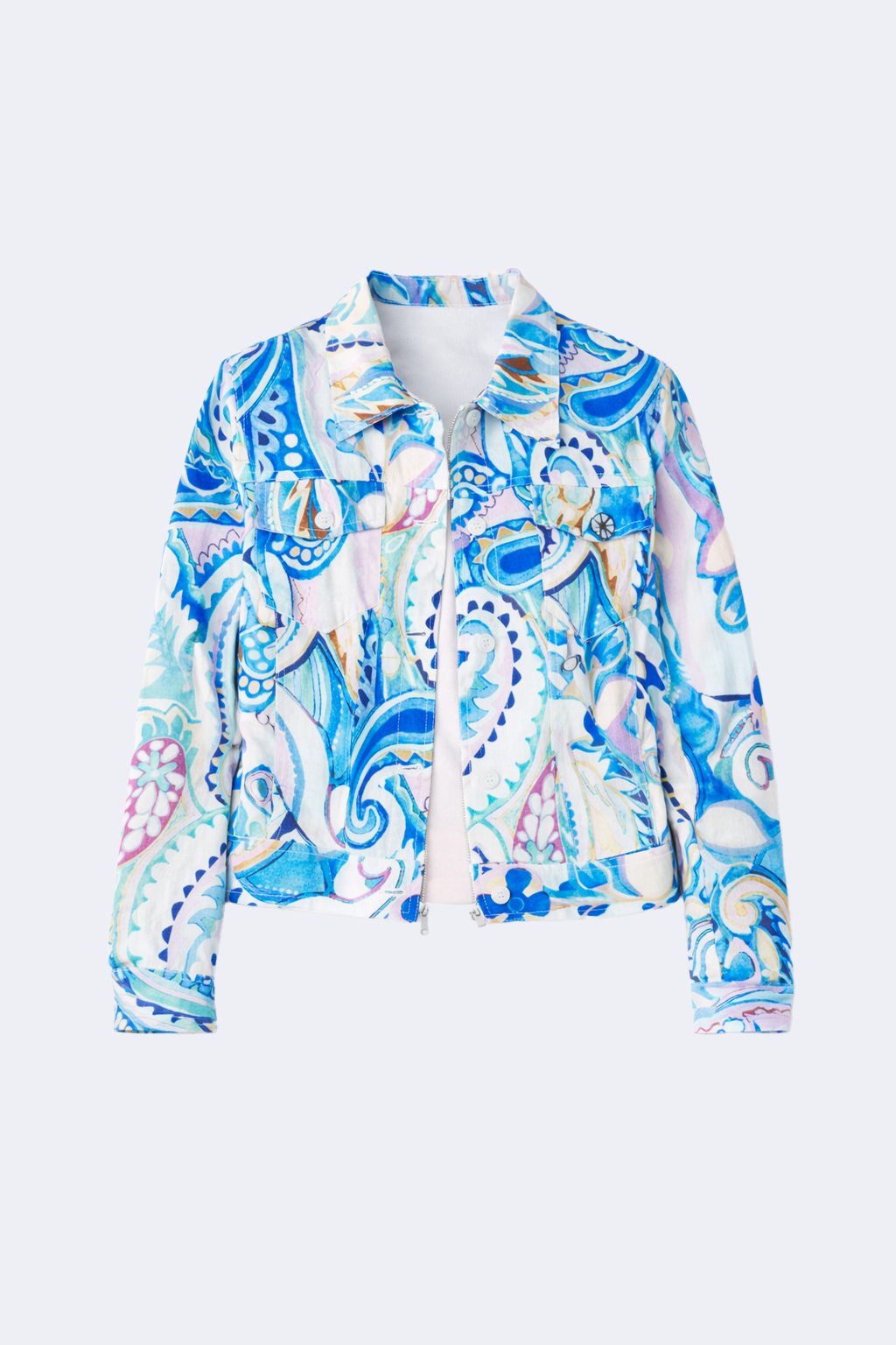 La veste en lin à imprimé cachemire