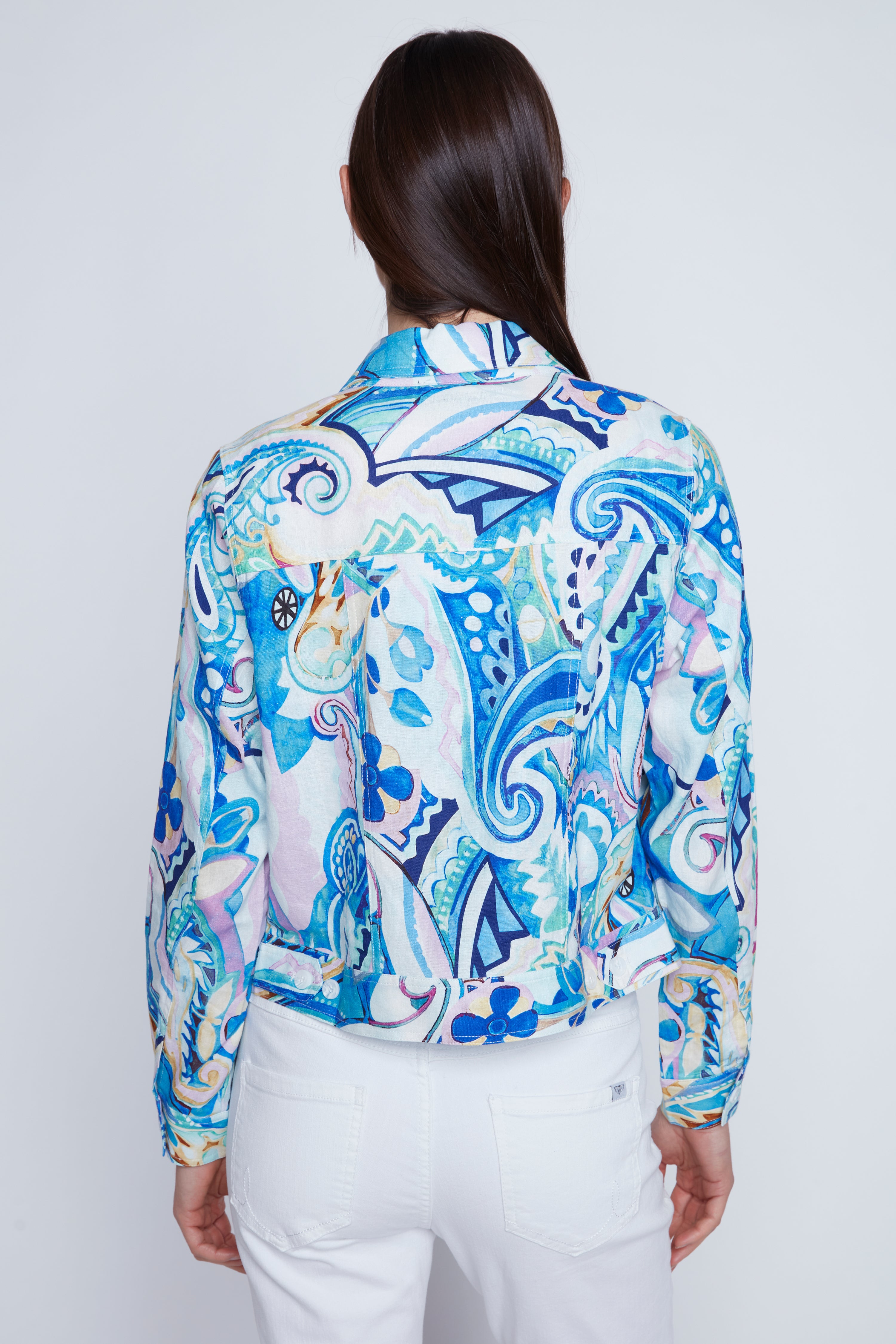 La veste en lin à imprimé cachemire